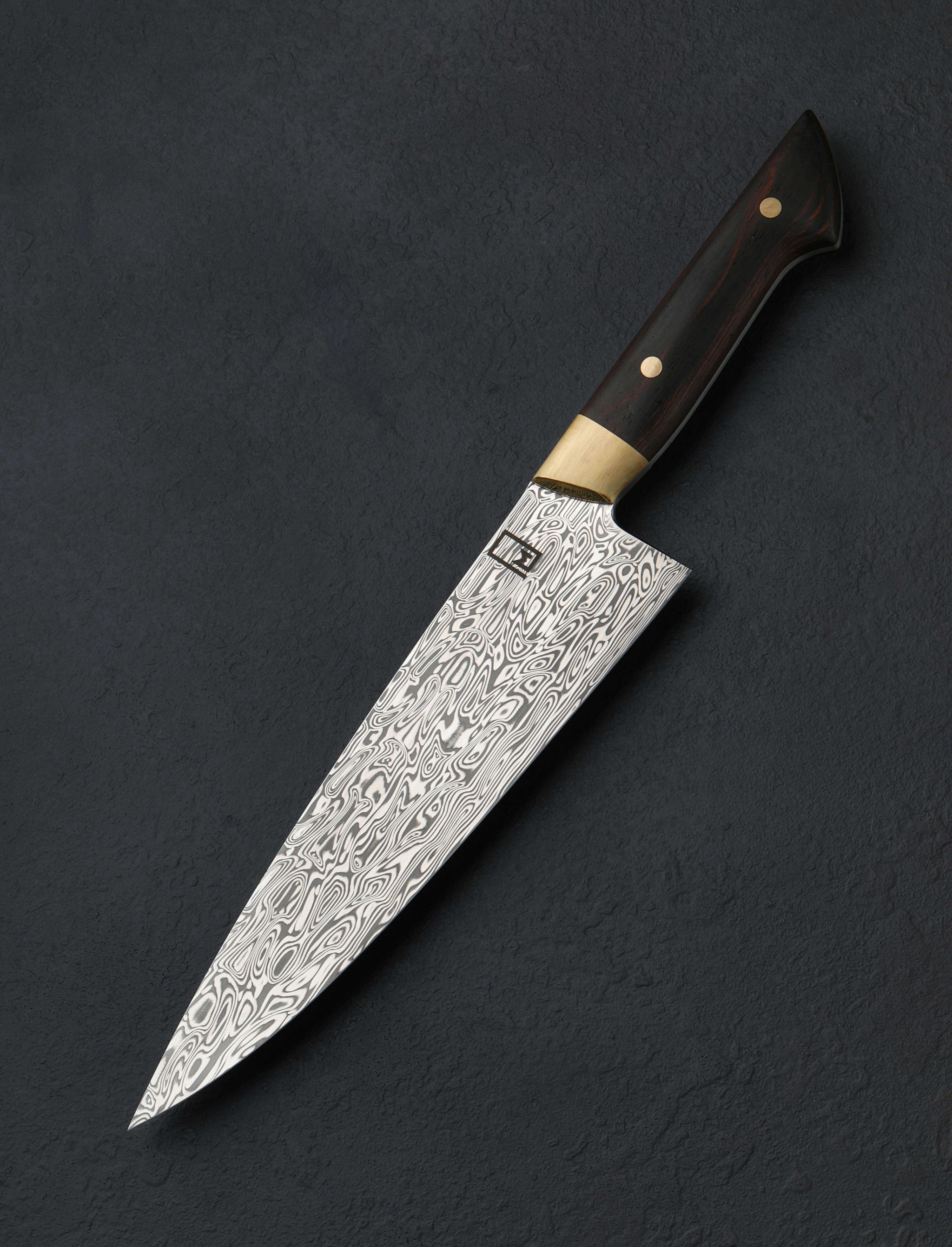 Monolith Knives - Virginia Chef & Gyuto Dense Twist Walnut Chef 228mm