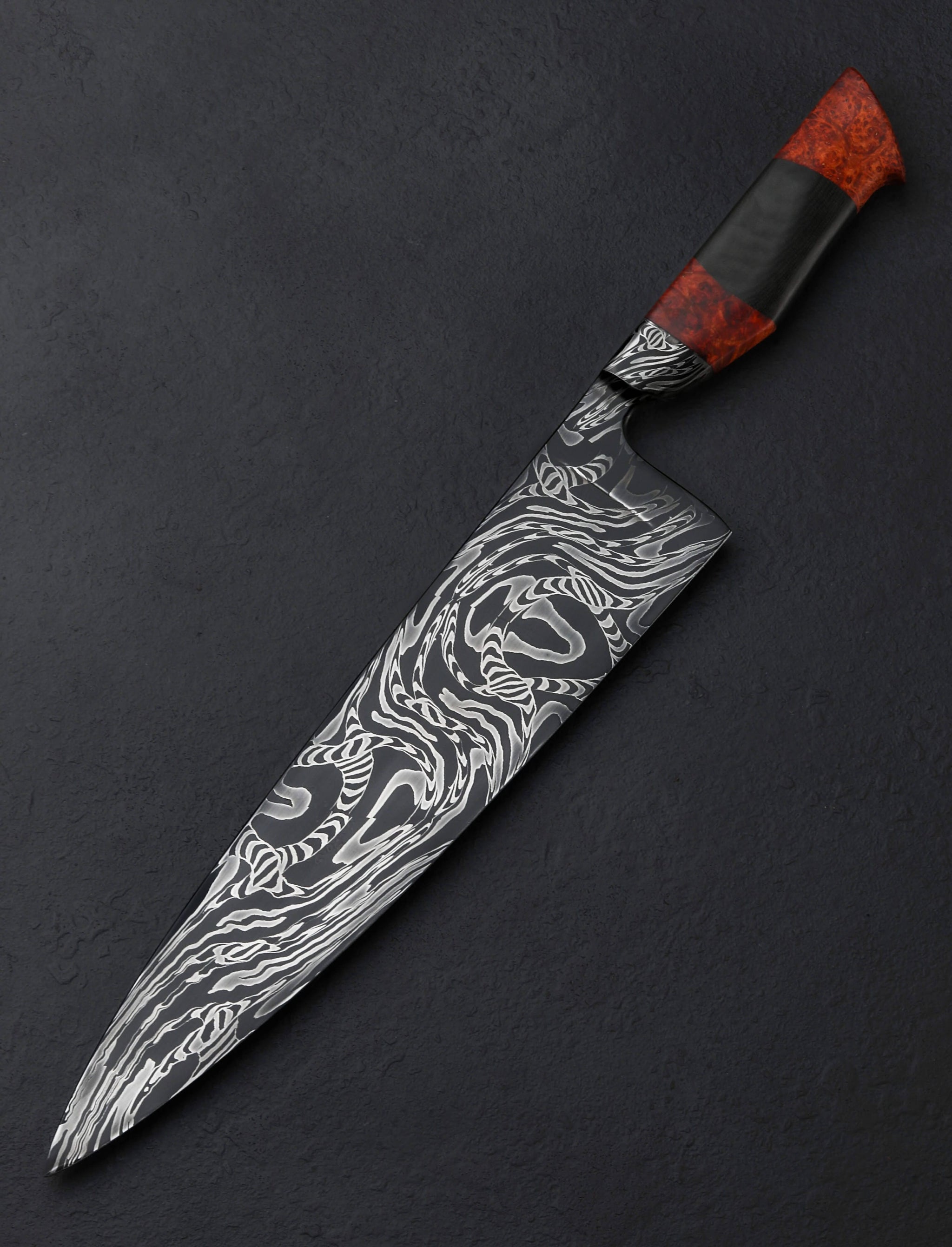 Nick Anger - Vermont Chef & Gyuto Anger Serpentine Damascus Chef 264mm