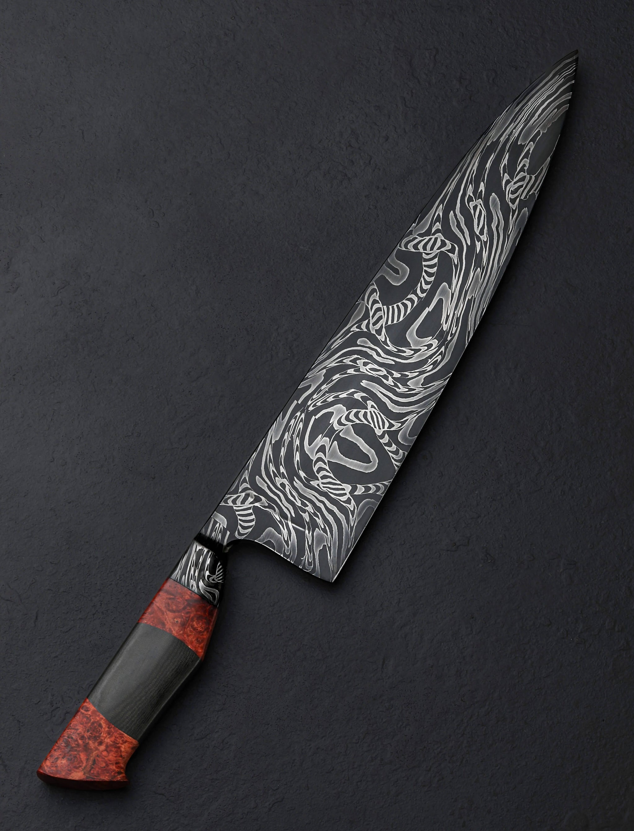 Nick Anger - Vermont Chef & Gyuto Anger Serpentine Damascus Chef 264mm