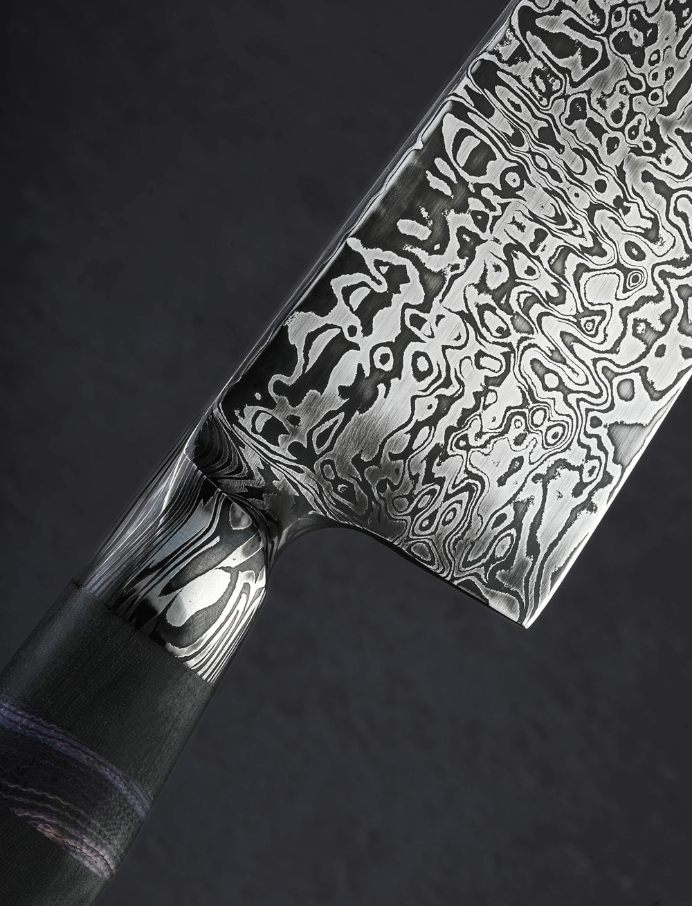 Nick Anger - Vermont Chef & Gyuto Aurora Bubbles Damascus Chef 208mm