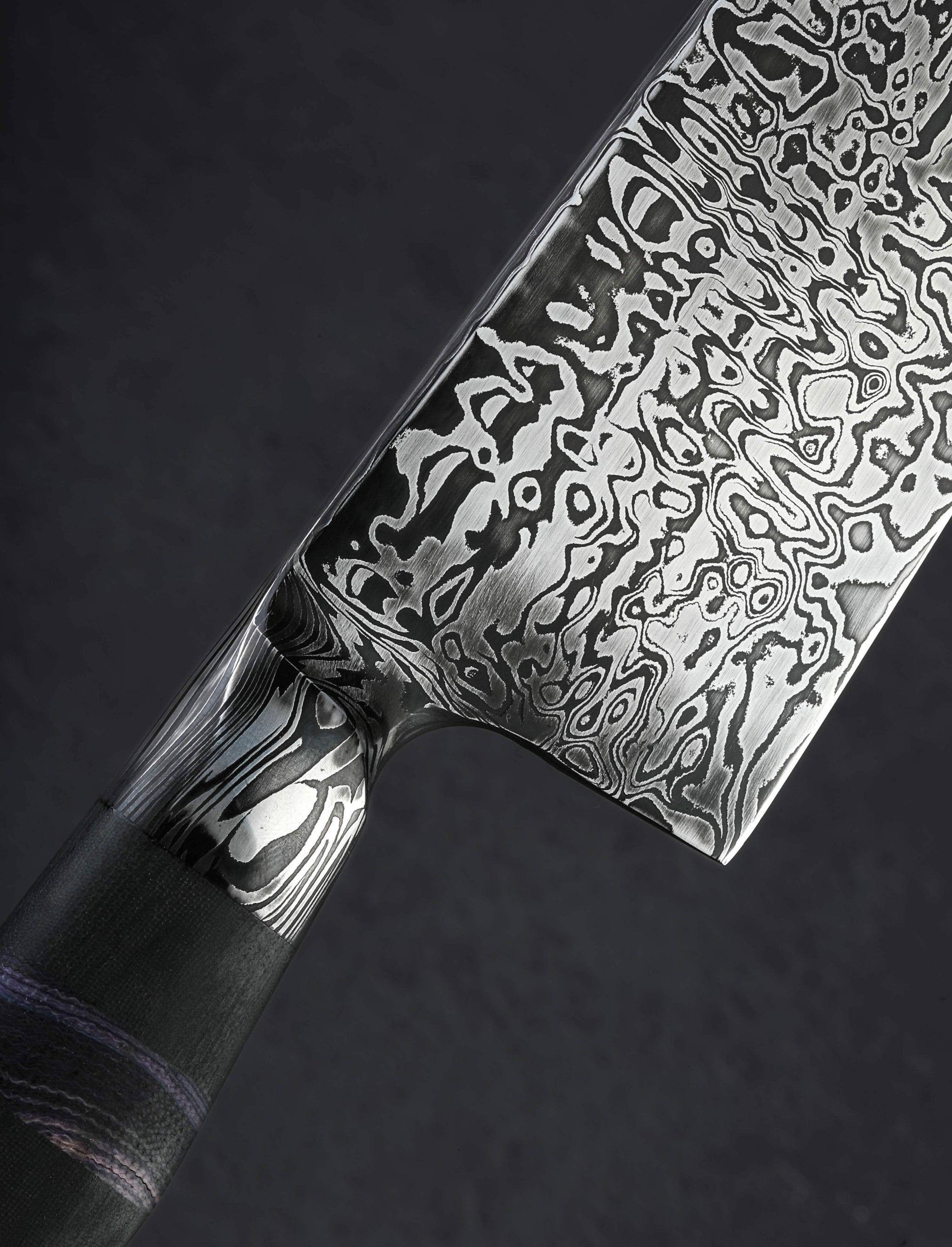 Nick Anger - Vermont Chef & Gyuto Aurora Bubbles Damascus Chef 208mm