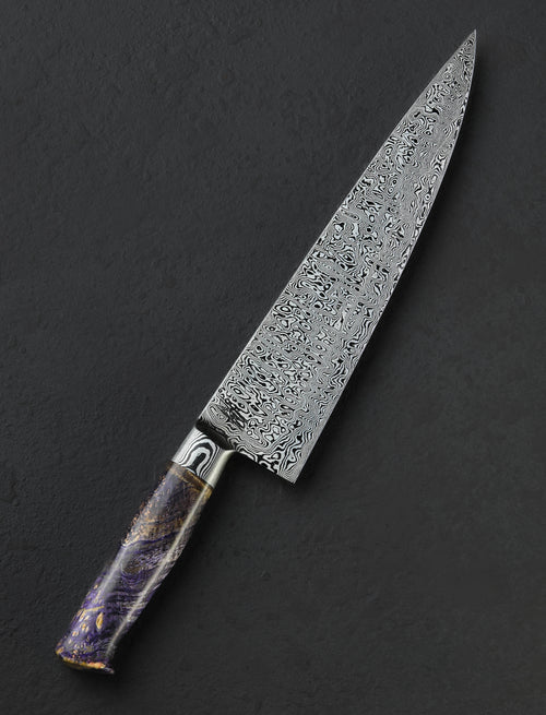 Niko Nicolaides - Michigan Chef & Gyuto Golden Mango Damascus Chef 220mm