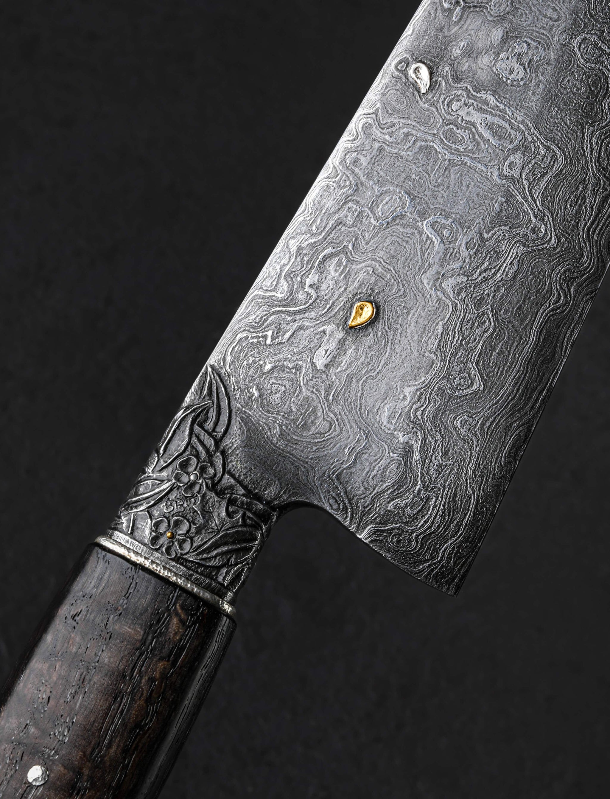 Silas Blacklow - New York Chef & Gyuto Silver Eye Oak Leaf Chef XXXmm