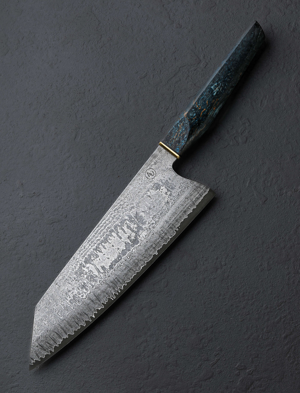 Tobias Hangler - Austria Chef & Gyuto Blue Birch Damascus Bunka 209mm