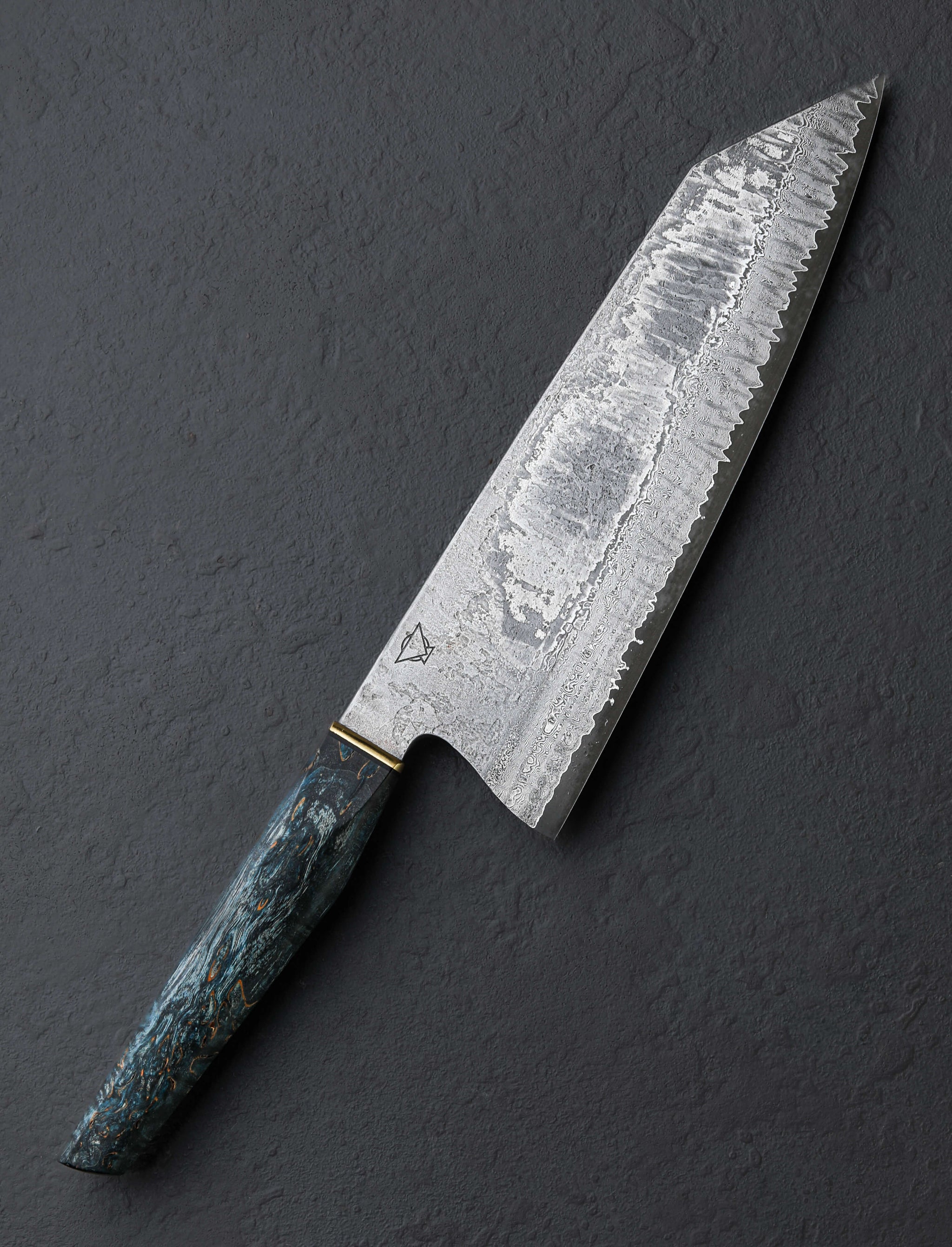 Tobias Hangler - Austria Chef & Gyuto Blue Birch Damascus Bunka 209mm