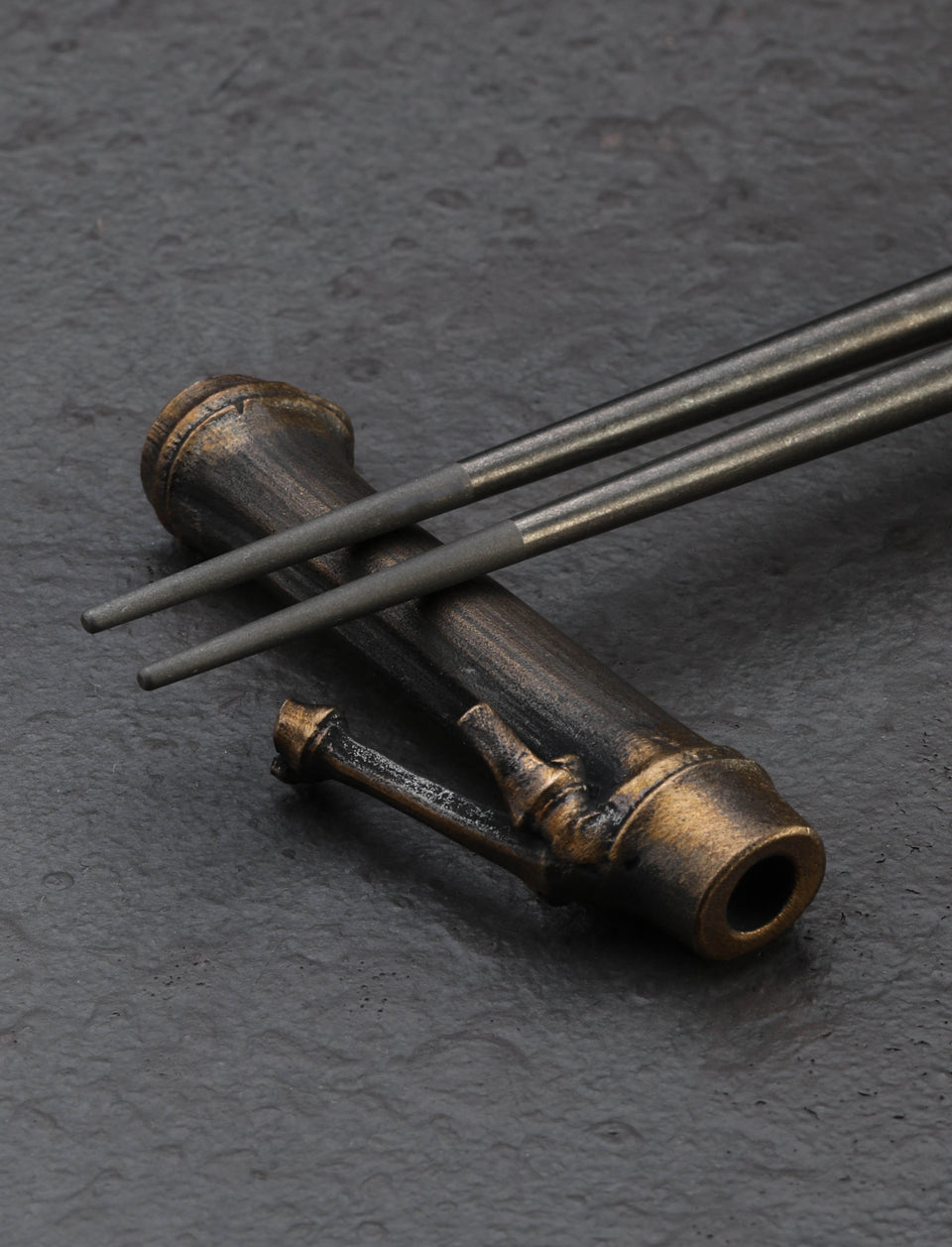 Eric & Lori Wright - Georgia Chopsticks Bronze Bamboo Chopstick Rest