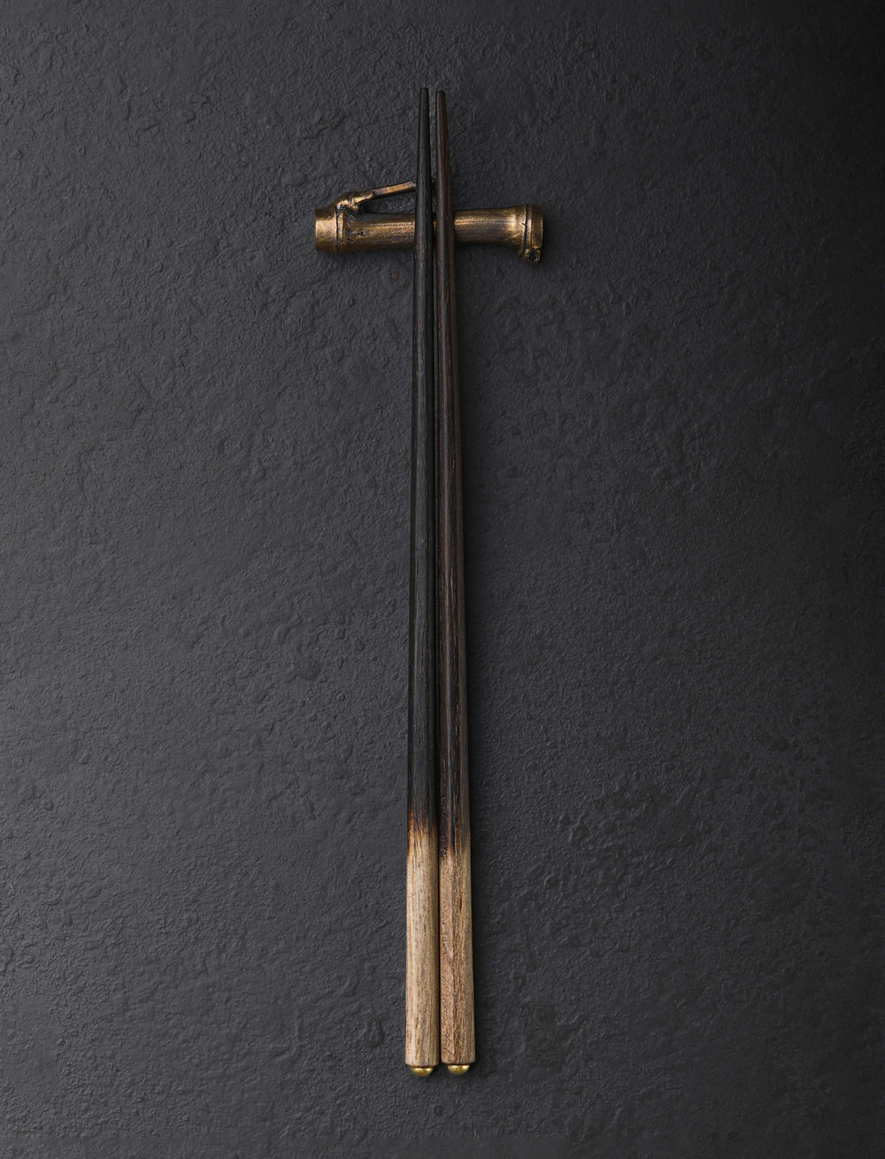 Eric & Lori Wright - Georgia Chopsticks Charred Chopsticks & Bronze Bamboo Rest