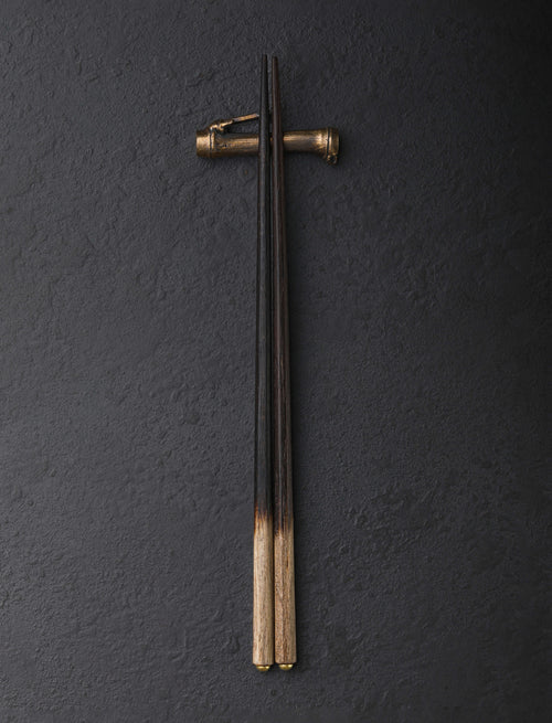 Eric & Lori Wright - Georgia Chopsticks Charred Chopsticks & Bronze Bamboo Rest