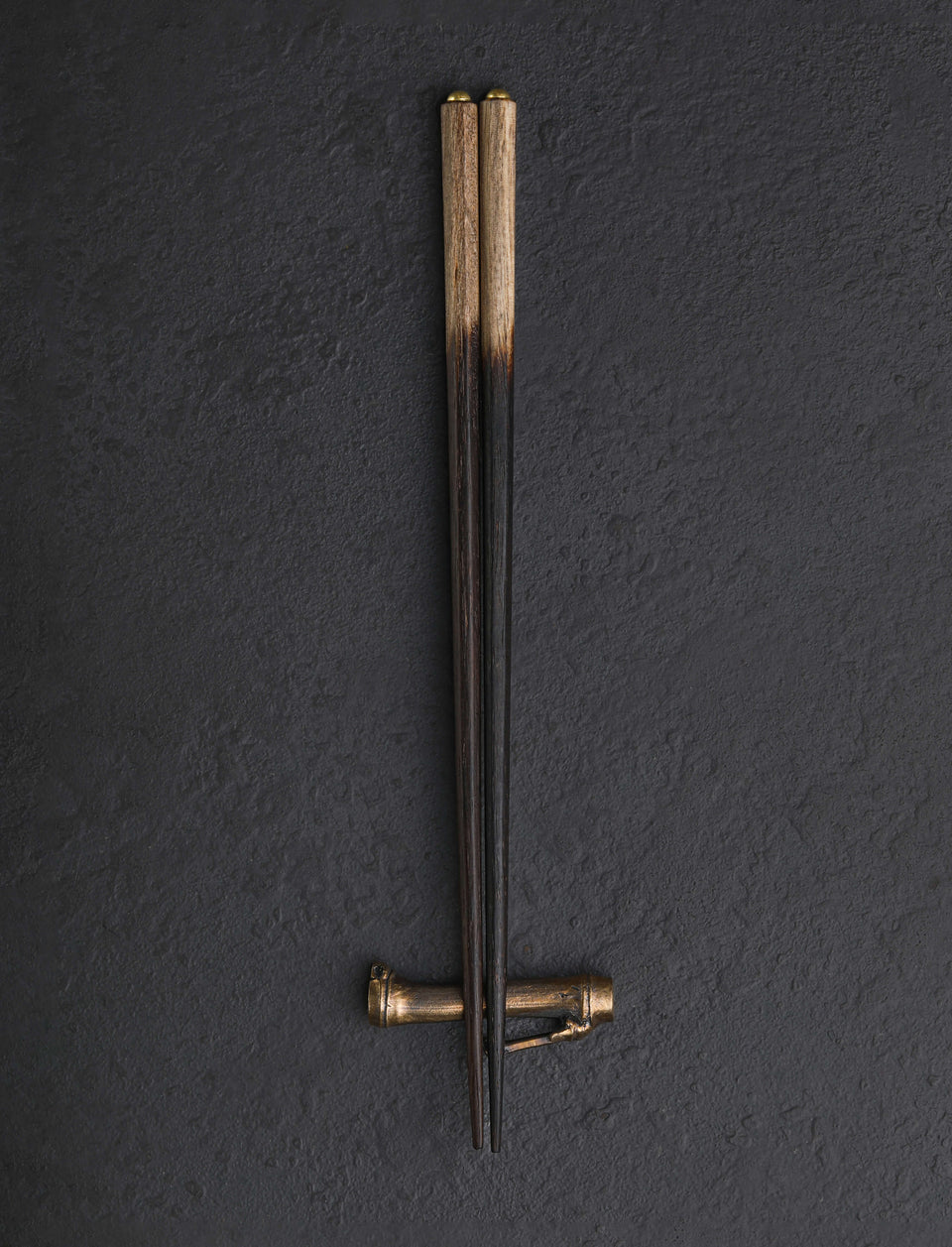 Eric & Lori Wright - Georgia Chopsticks Charred Chopsticks & Bronze Bamboo Rest