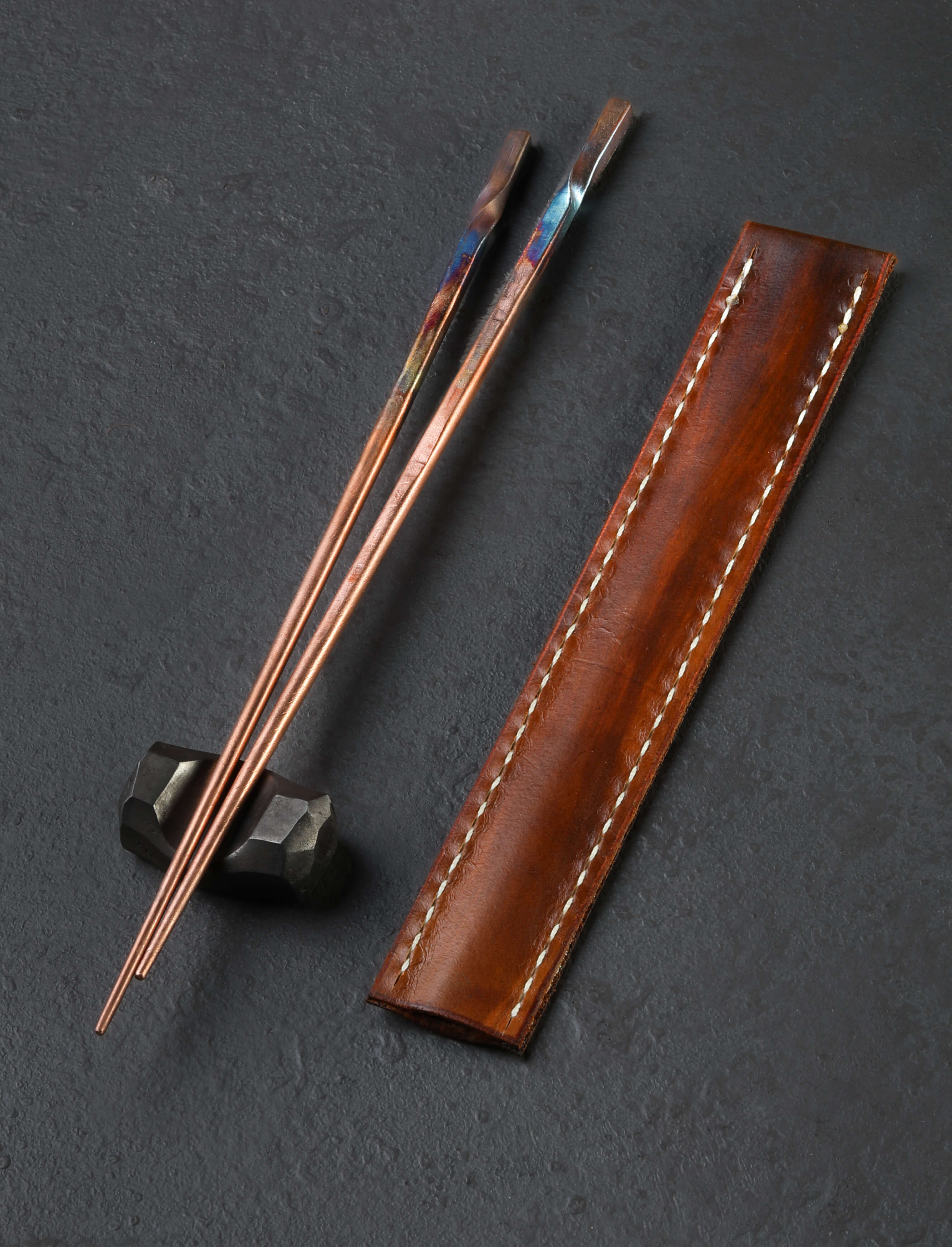 Copper Chopsticks & Leather Case Set | Eatingtools Copper Chopsticks & Leather Case Set | Eatingtools