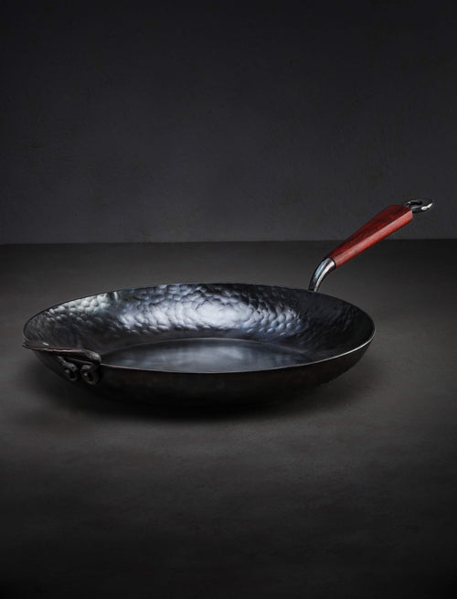 Kehoe Carbon Cookware - California Cookware 14 inch Kehoe Padauk Edition Frying Saucer