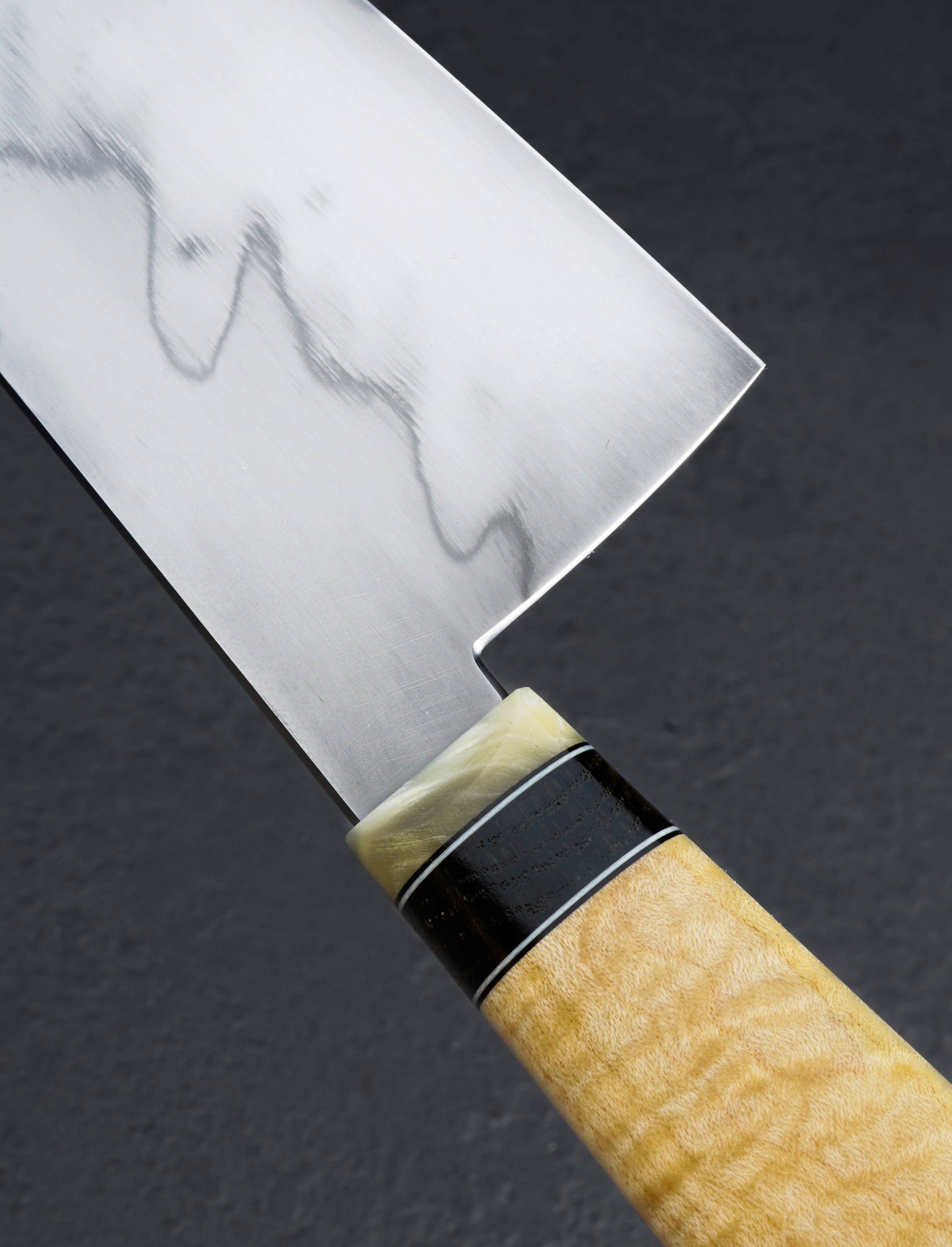 Emiliano Carrillo Quilted Maple Honyaki Santoku 163mm