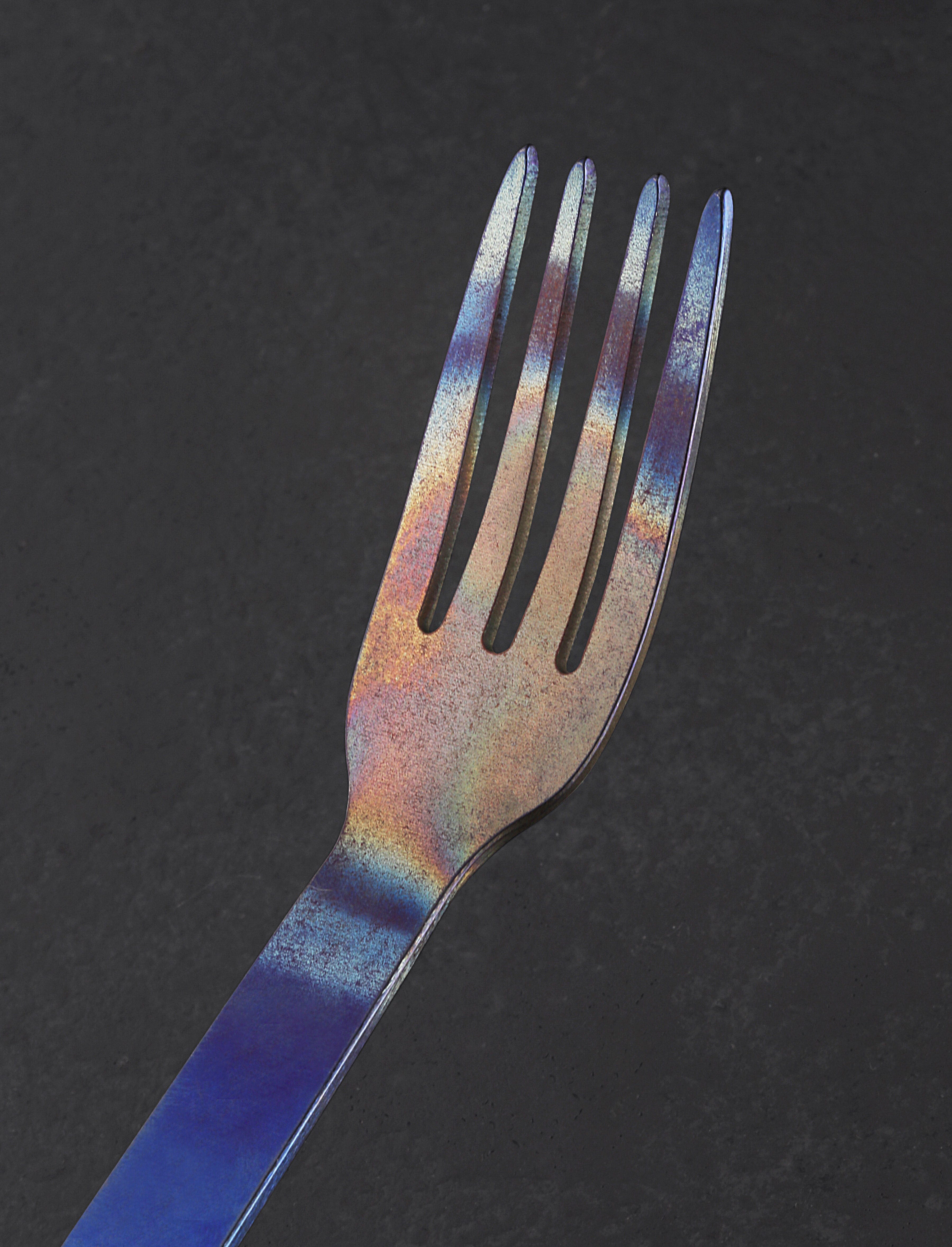 Anodized Titanium Fork | Eatingtools.com