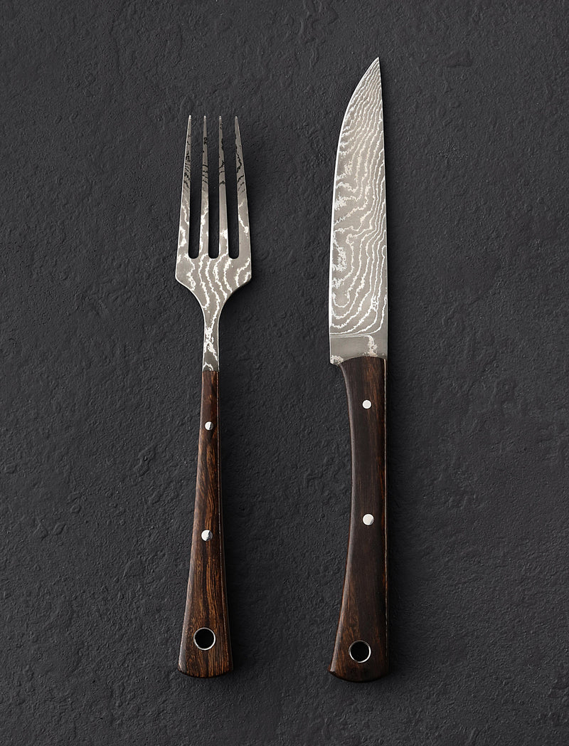 Ironwood Damascus Cutlery Set