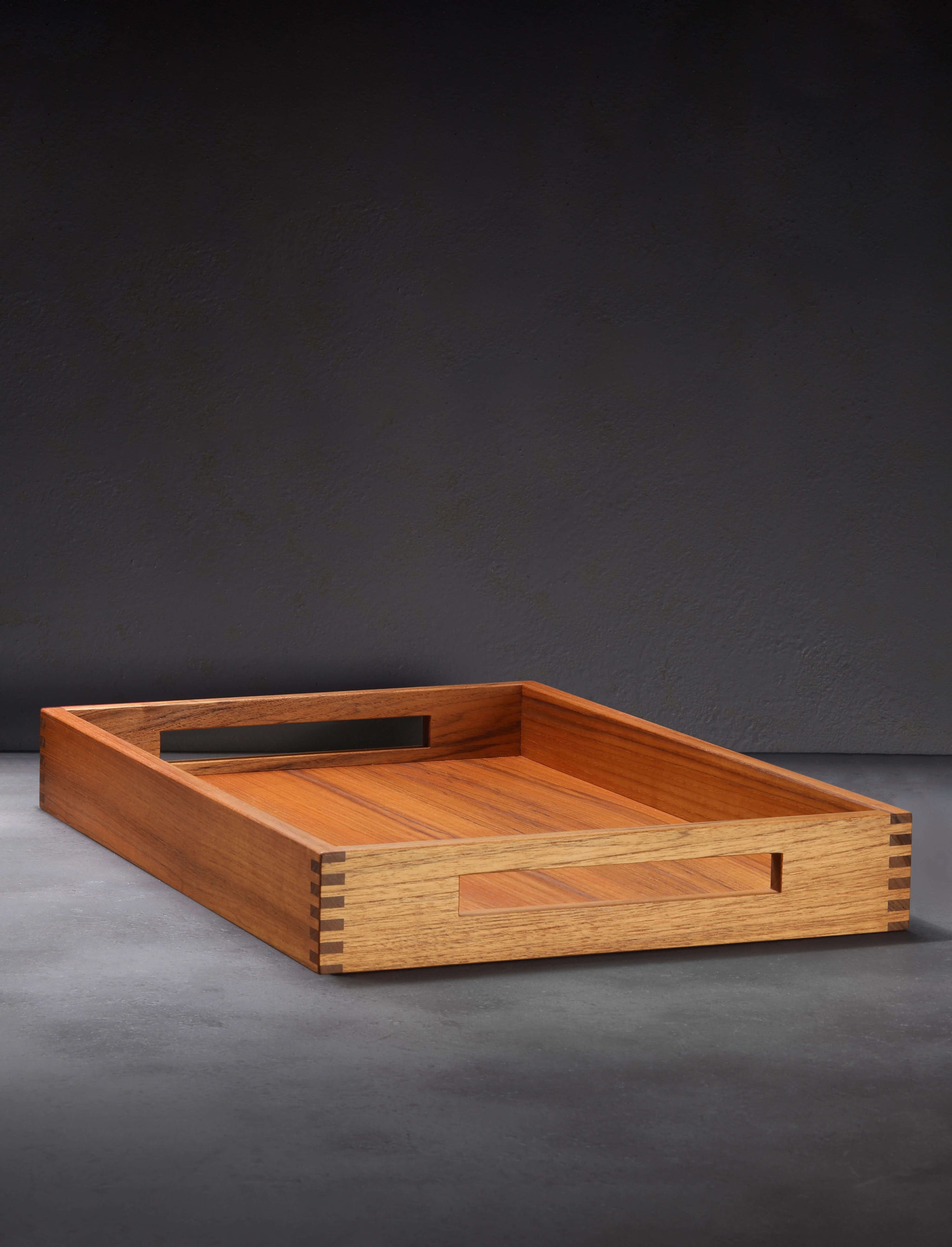 José Regueiro - Michigan Burmese Teak Rectangle Solid Wood Tray