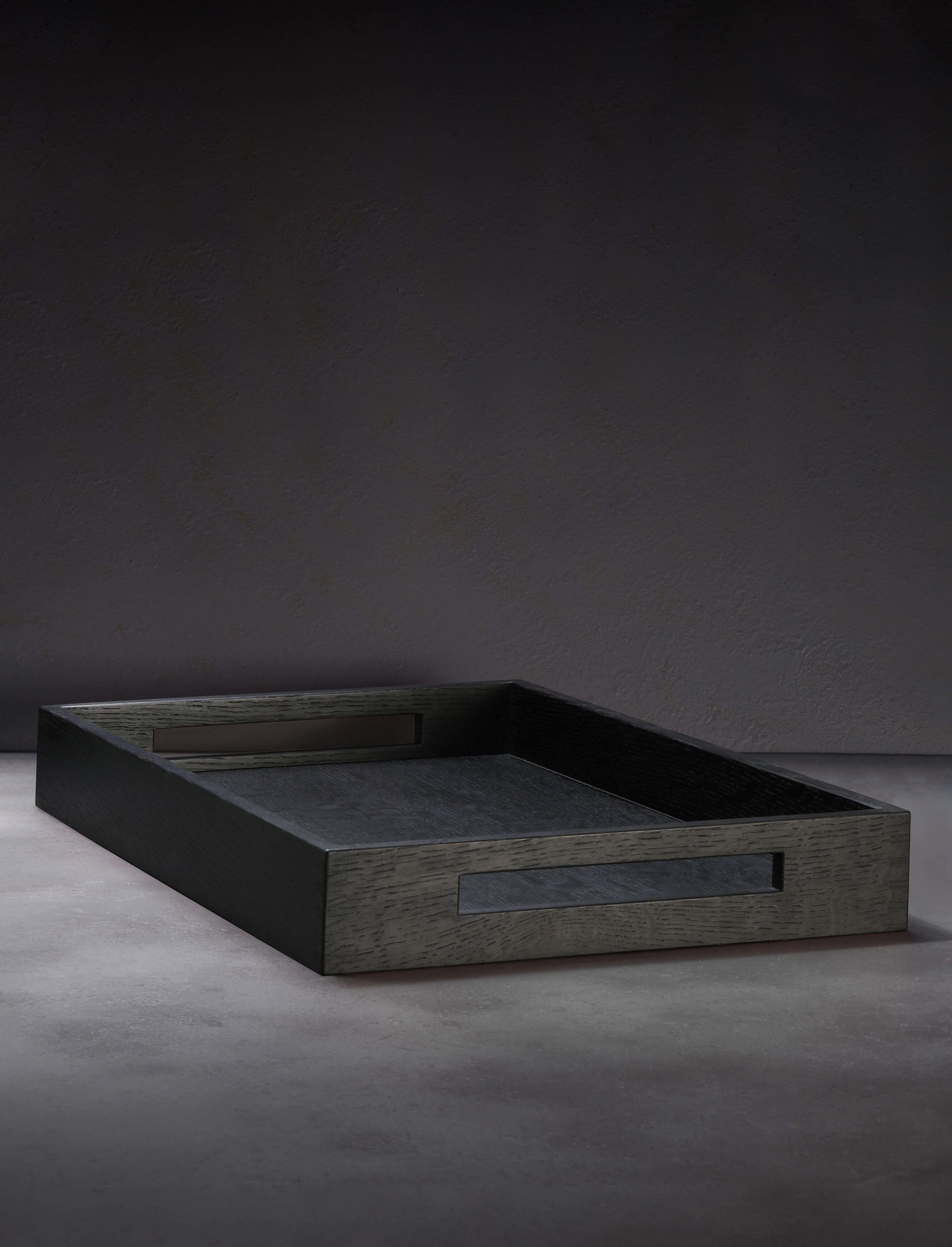 José Regueiro - Michigan Iron Black White Oak Rectangle Solid Wood Tray