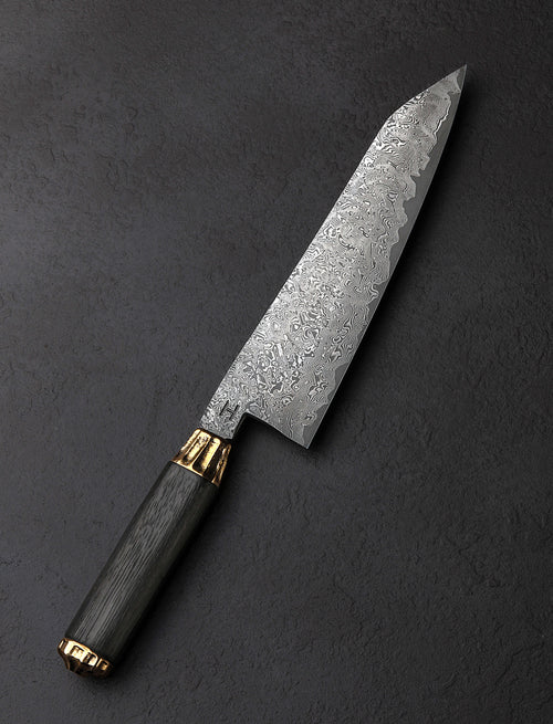 Kamil & Michal Hanuljak - Czech Republic Ebony Bronze Damascus Chef 210mm