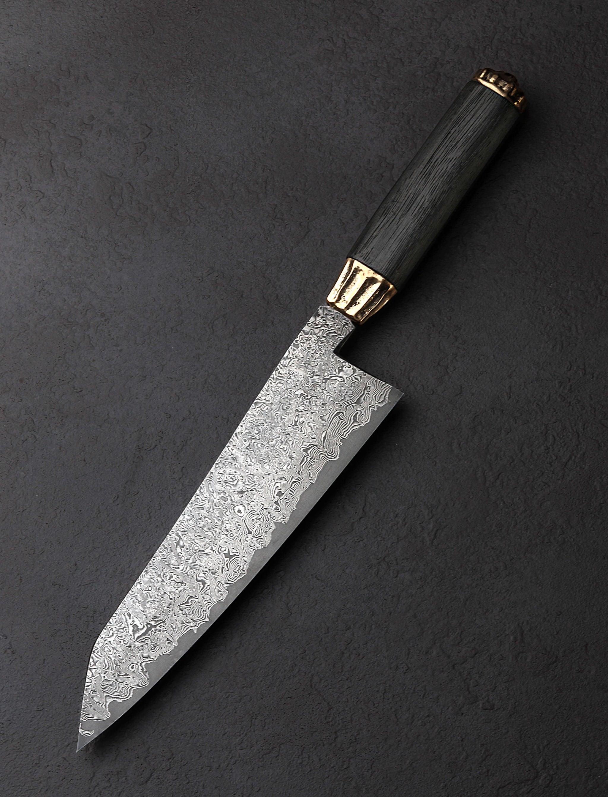 Kamil & Michal Hanuljak - Czech Republic Ebony Bronze Damascus Chef 210mm