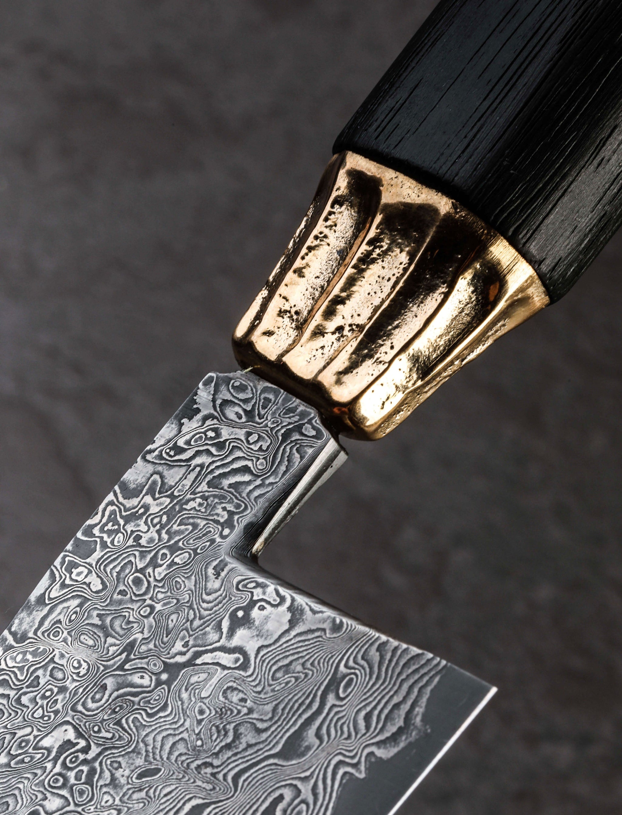 Kamil & Michal Hanuljak - Czech Republic Ebony Bronze Damascus Chef 210mm