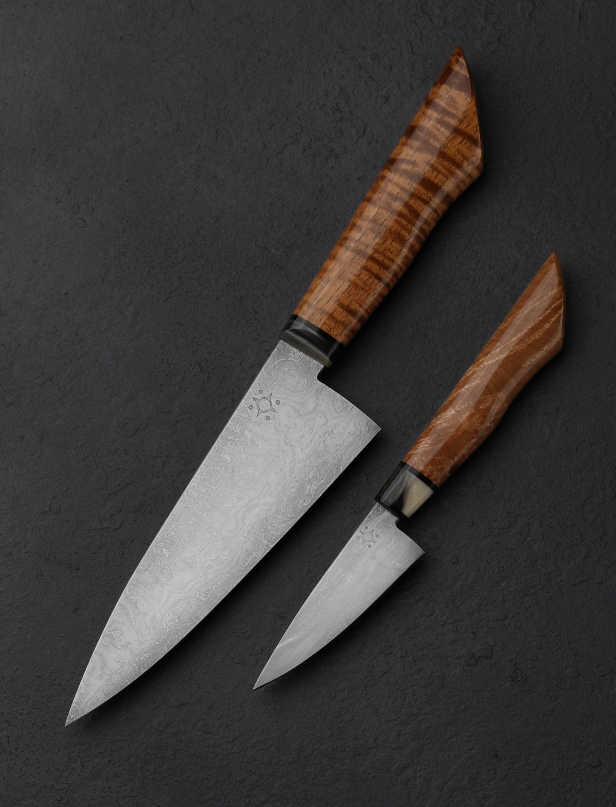 Emiliano Carrillo - New Jersey Knife Sets Horn & Burl Damascus Chef’s Set