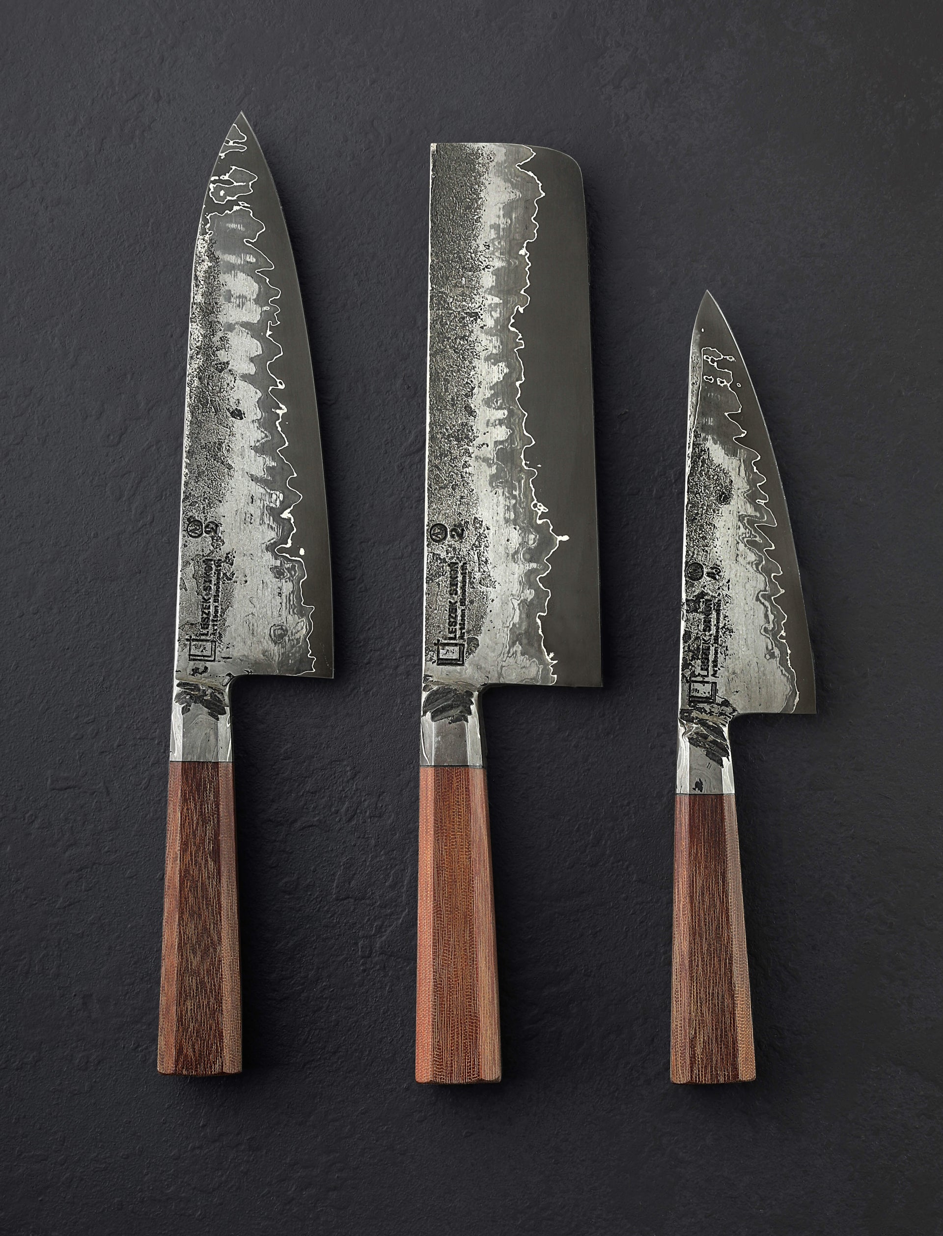 Leszek Sikon - England Wrought Ash 3-Knife Chef Set