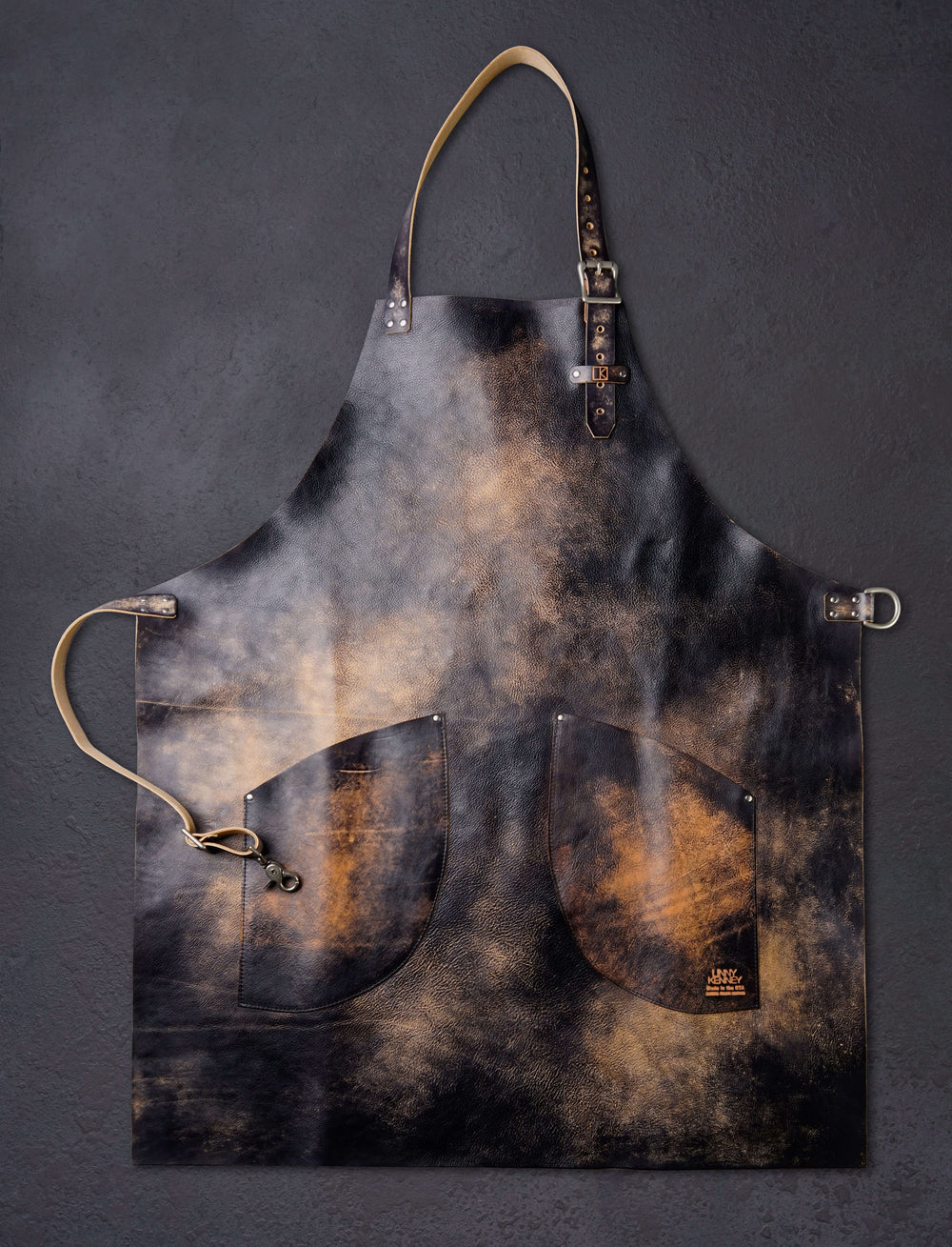Charred Italian Leather Apron