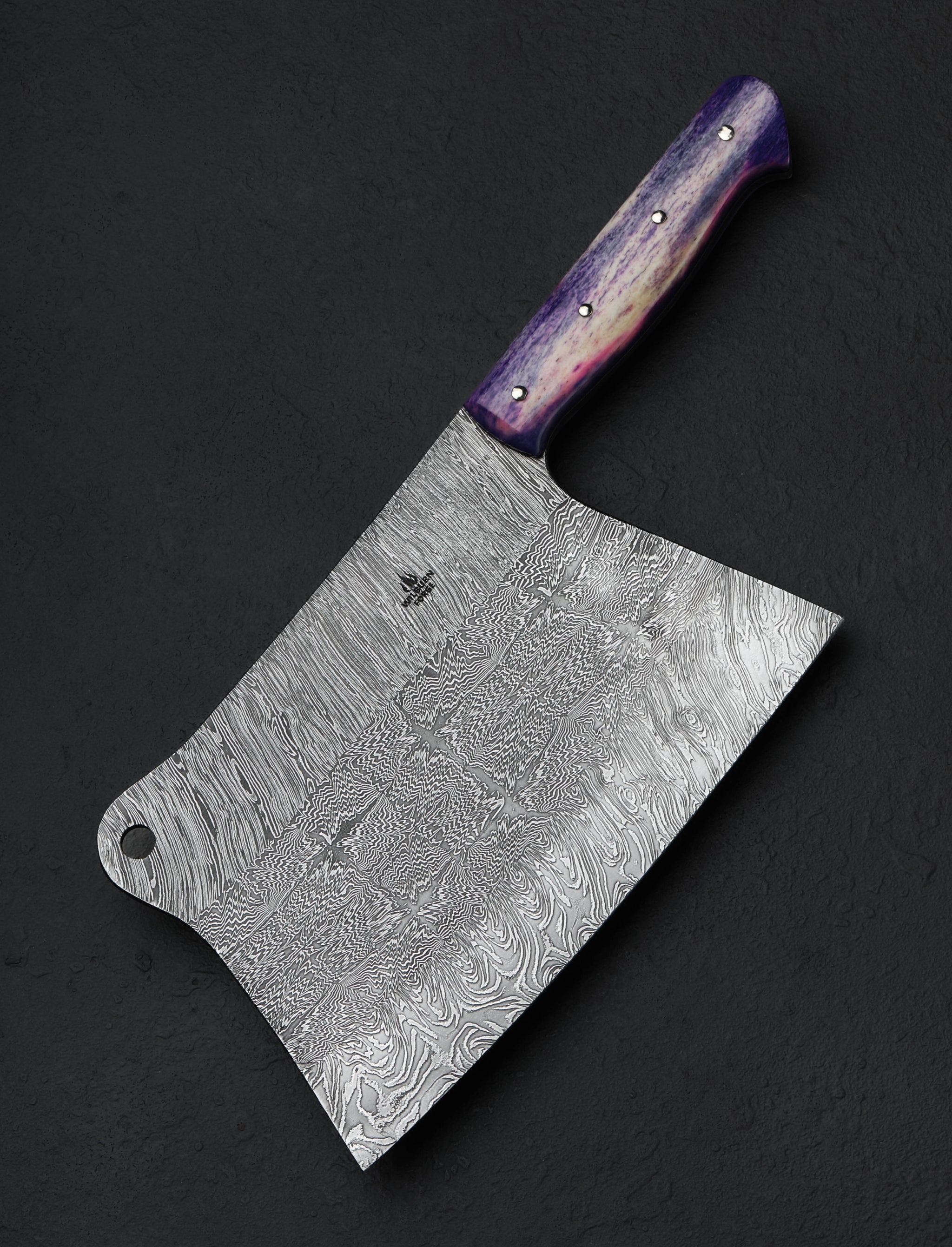 Aaron Wilburn - Idaho Nakiri & Vegetable Cleaver Lavender Giraffe Cleaver 187mm