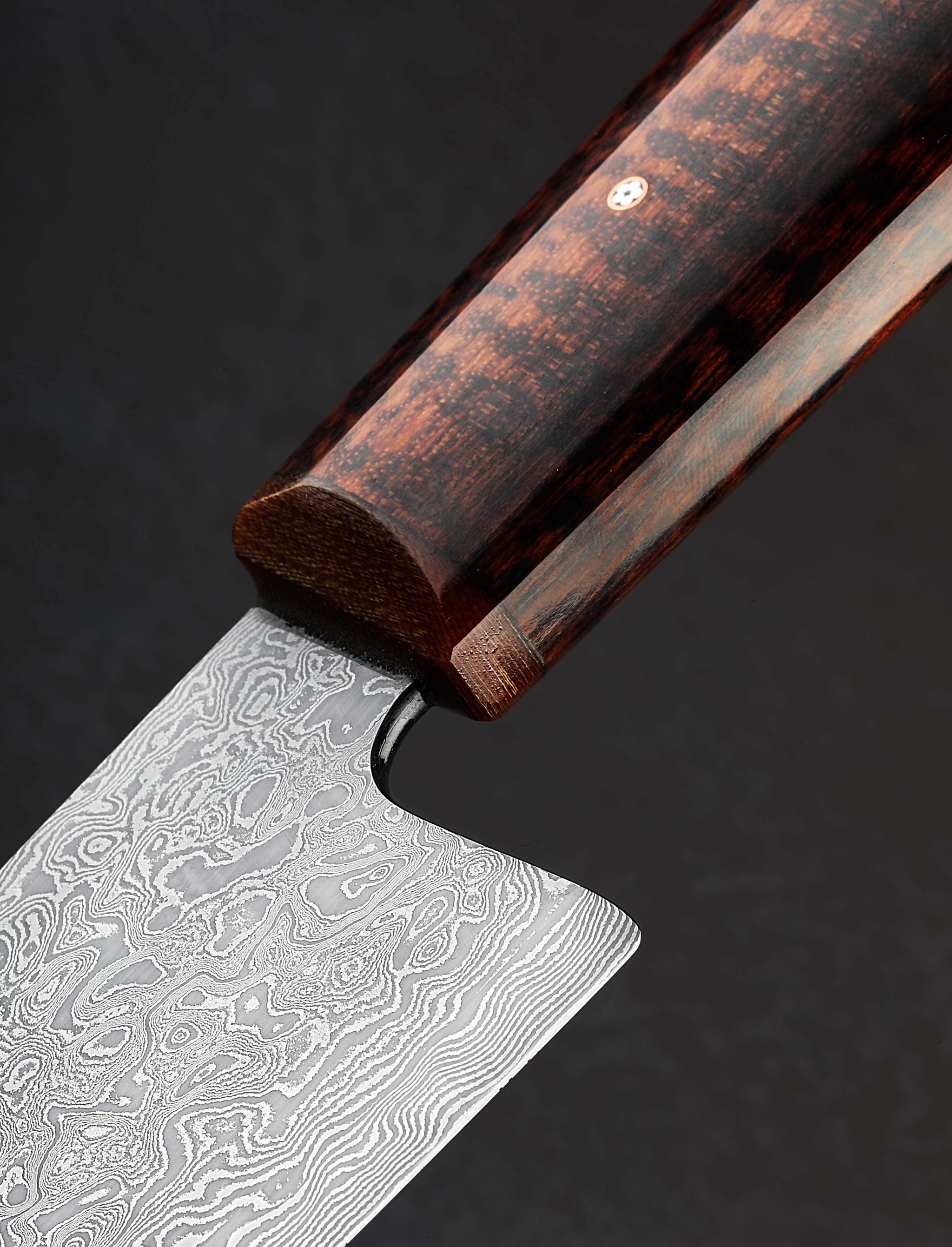 Don Carlos Andrade - California Nakiri & Vegetable Cleaver Snakewood Damascus Cleaver 175mm