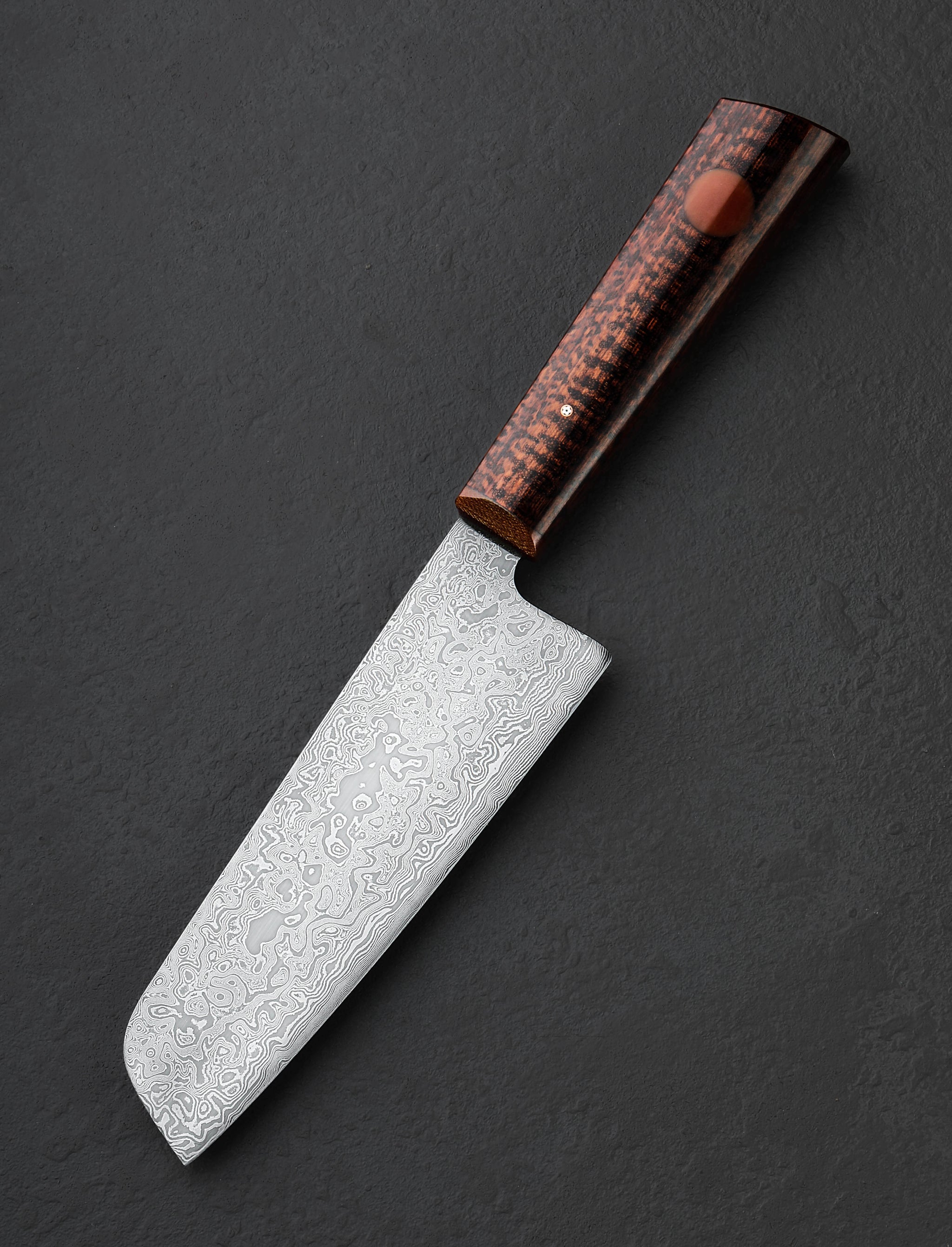 Don Carlos Andrade - California Nakiri & Vegetable Cleaver Snakewood Damascus Cleaver 175mm