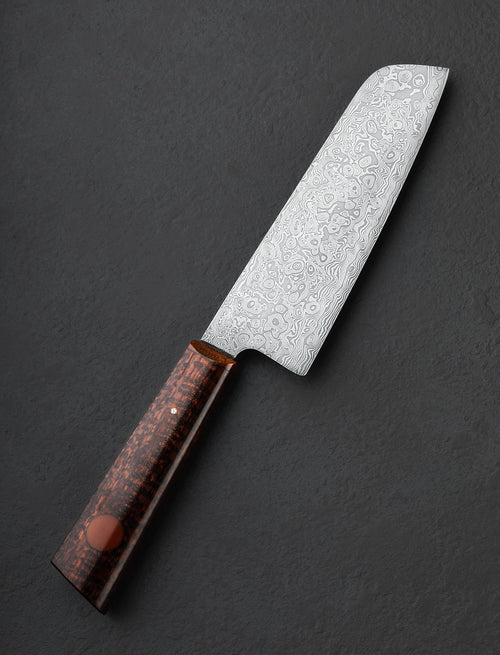 Don Carlos Andrade - California Nakiri & Vegetable Cleaver Snakewood Damascus Cleaver 175mm