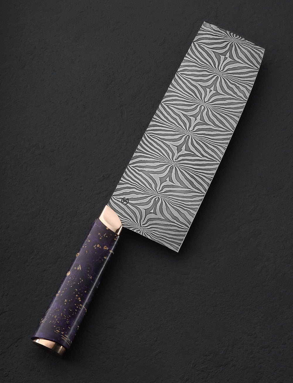 Isaiah Schroeder - Wisconsin Nakiri & Vegetable Cleaver Purple Iris Damascus Nakiri 195mm