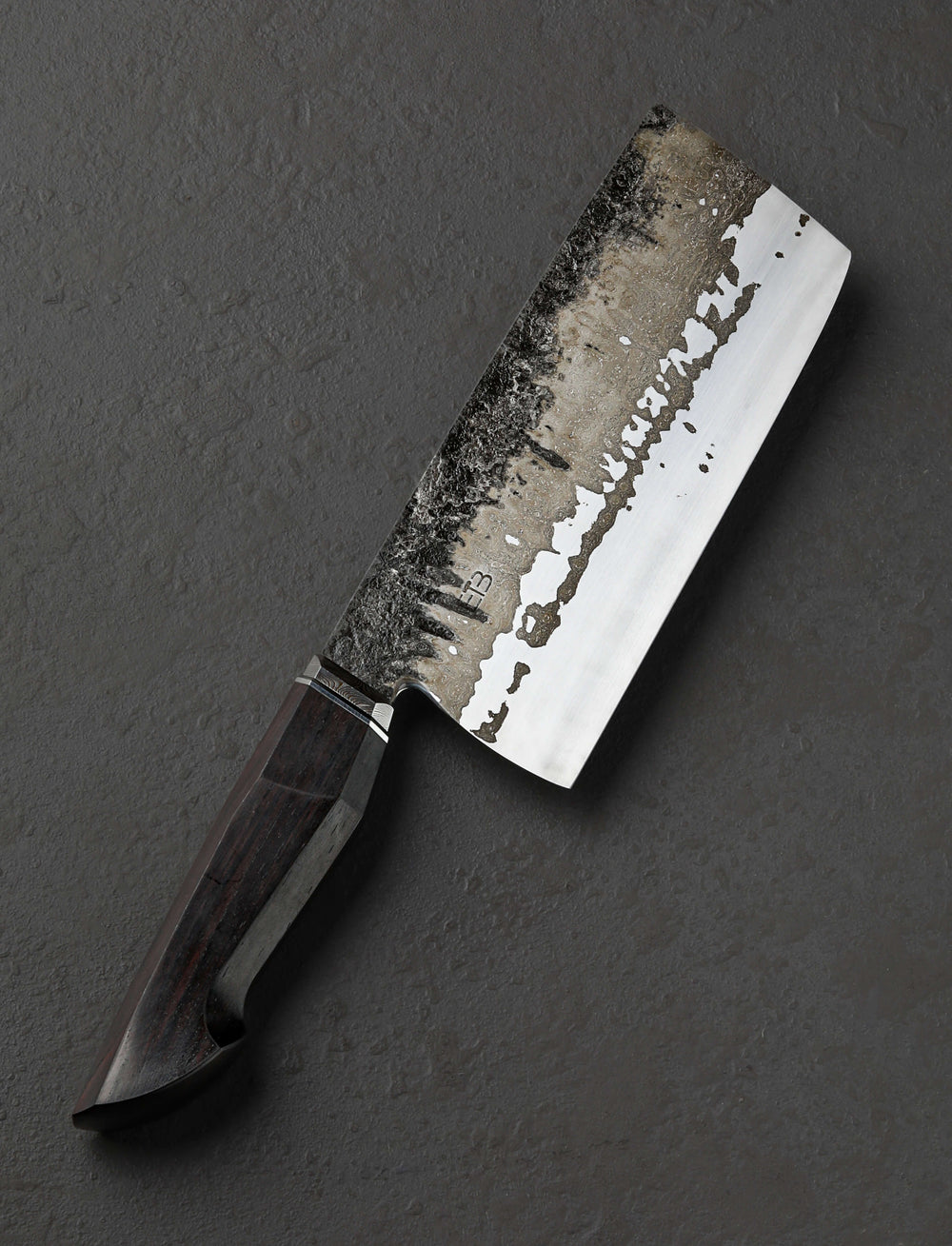 Jason Ellard - Tasmania Nakiri & Vegetable Cleaver Ebony Damascus Cleaver 172mm