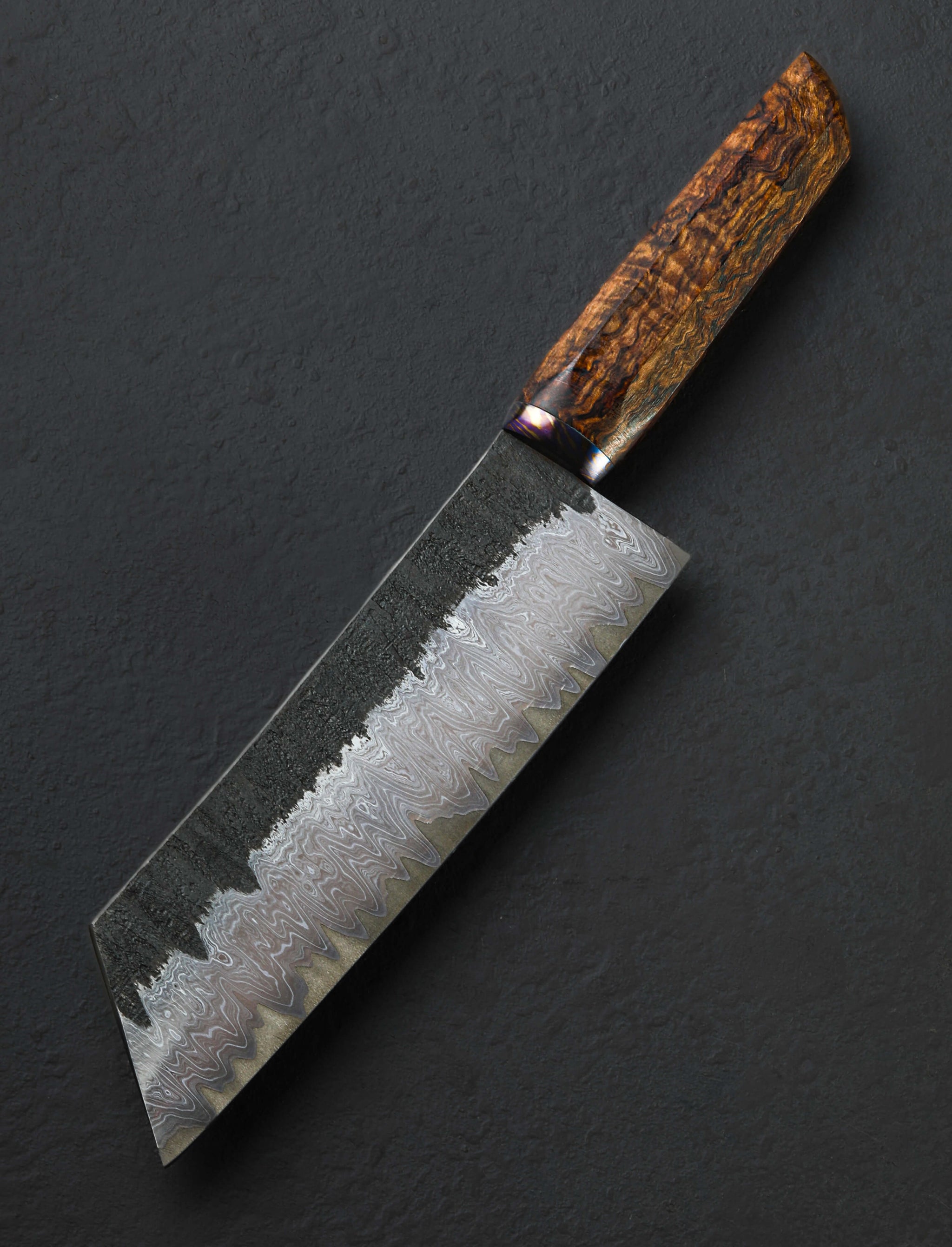 Joshua Prince - Rhode Island Nakiri & Vegetable Cleaver Mango Timascus Bunka 192mm