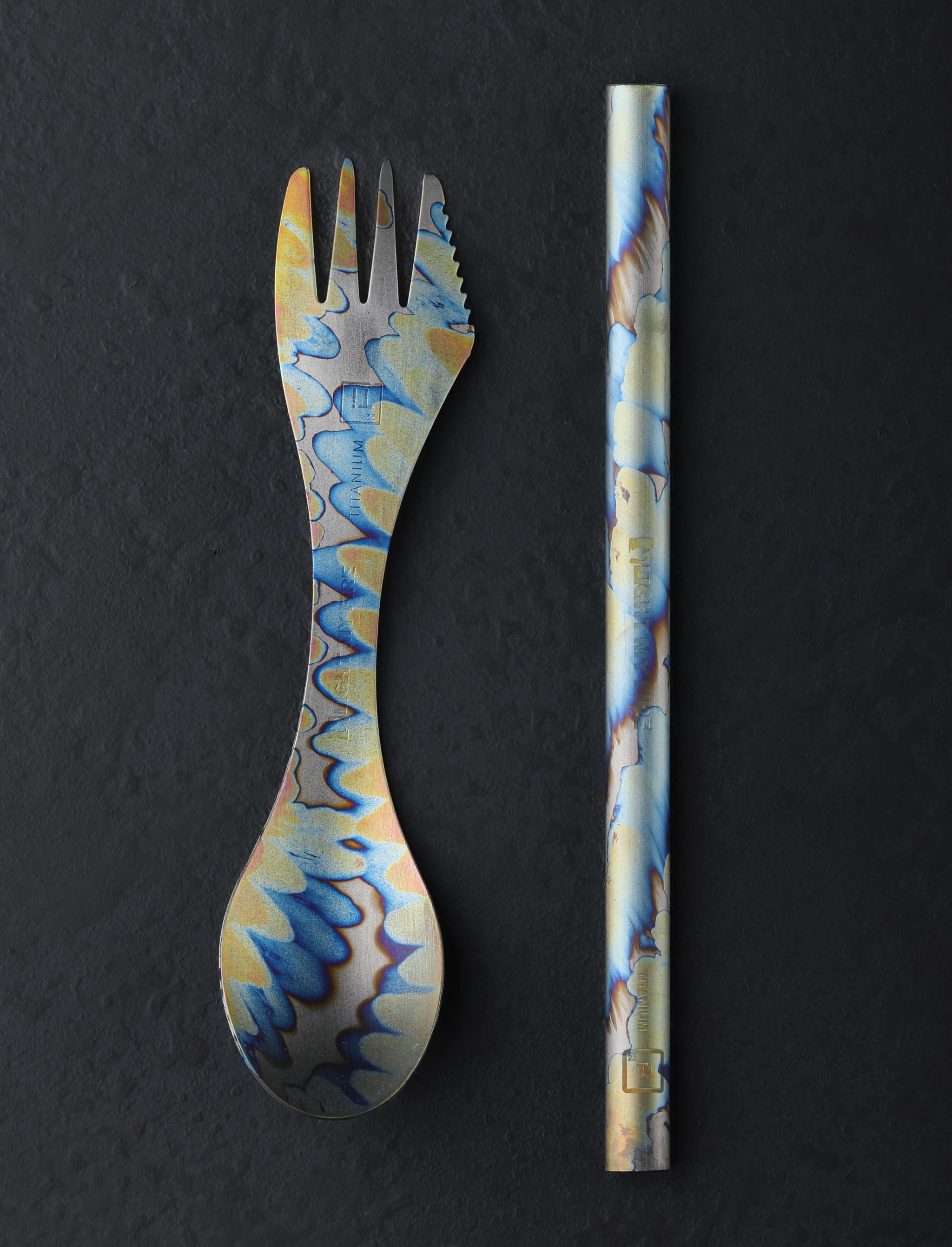 campingtisch titanium Deluxe Titanium Spork & Straw Set