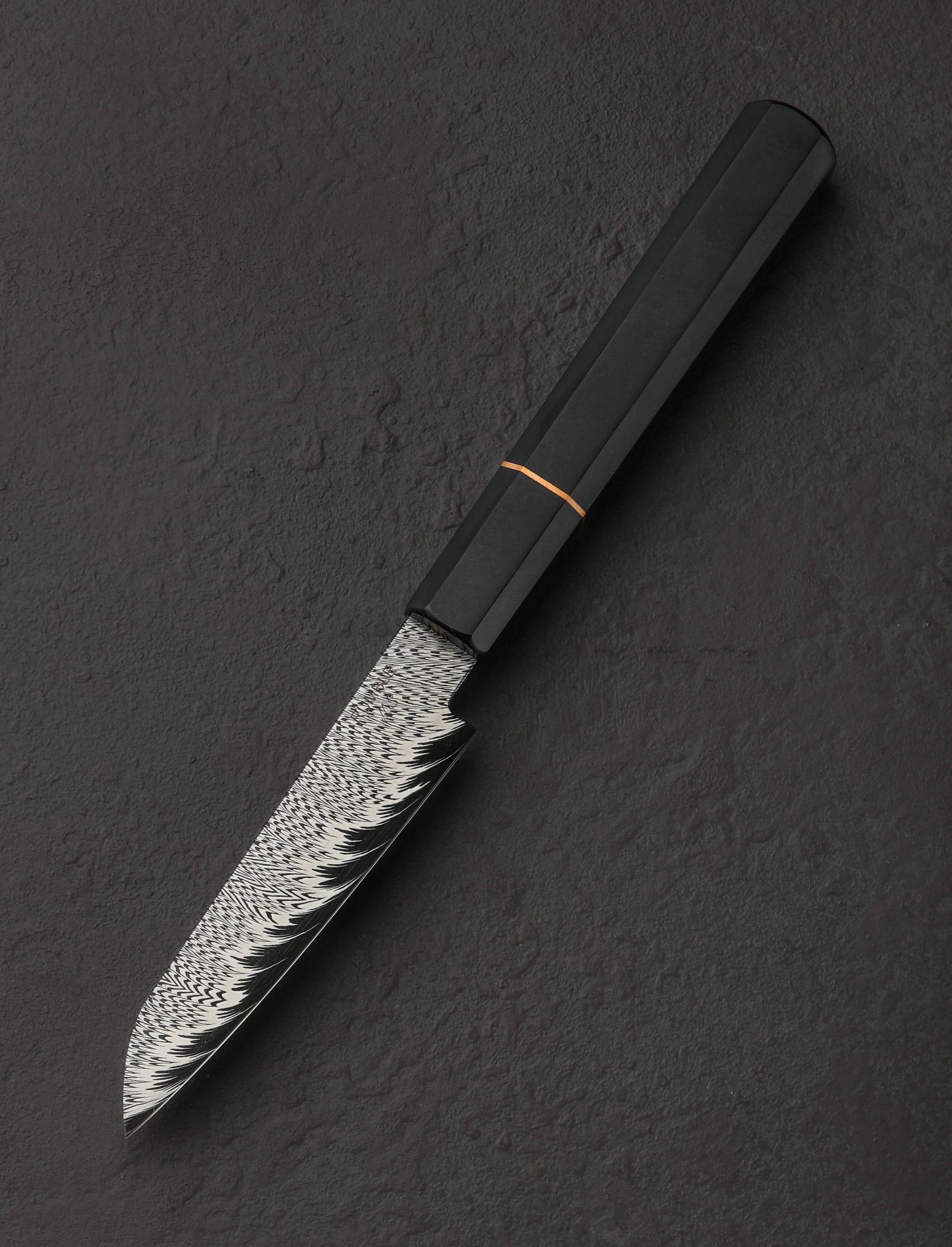 Jackson Rumble - Australia Paring & Peeling Half Feather Damascus Parer 98mm