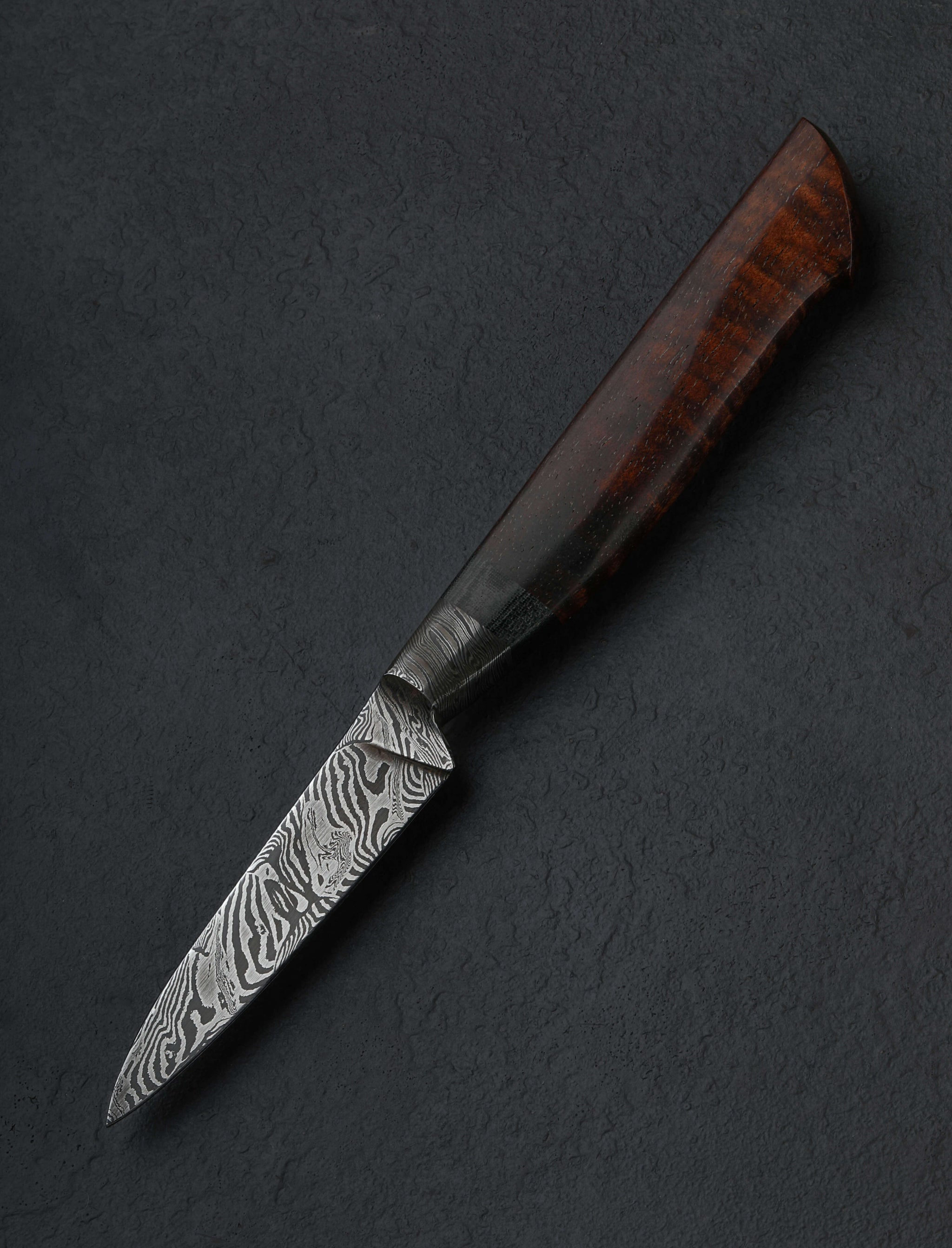 Nick Anger - Vermont Paring & Peeling Koa Damascus Parer 82mm