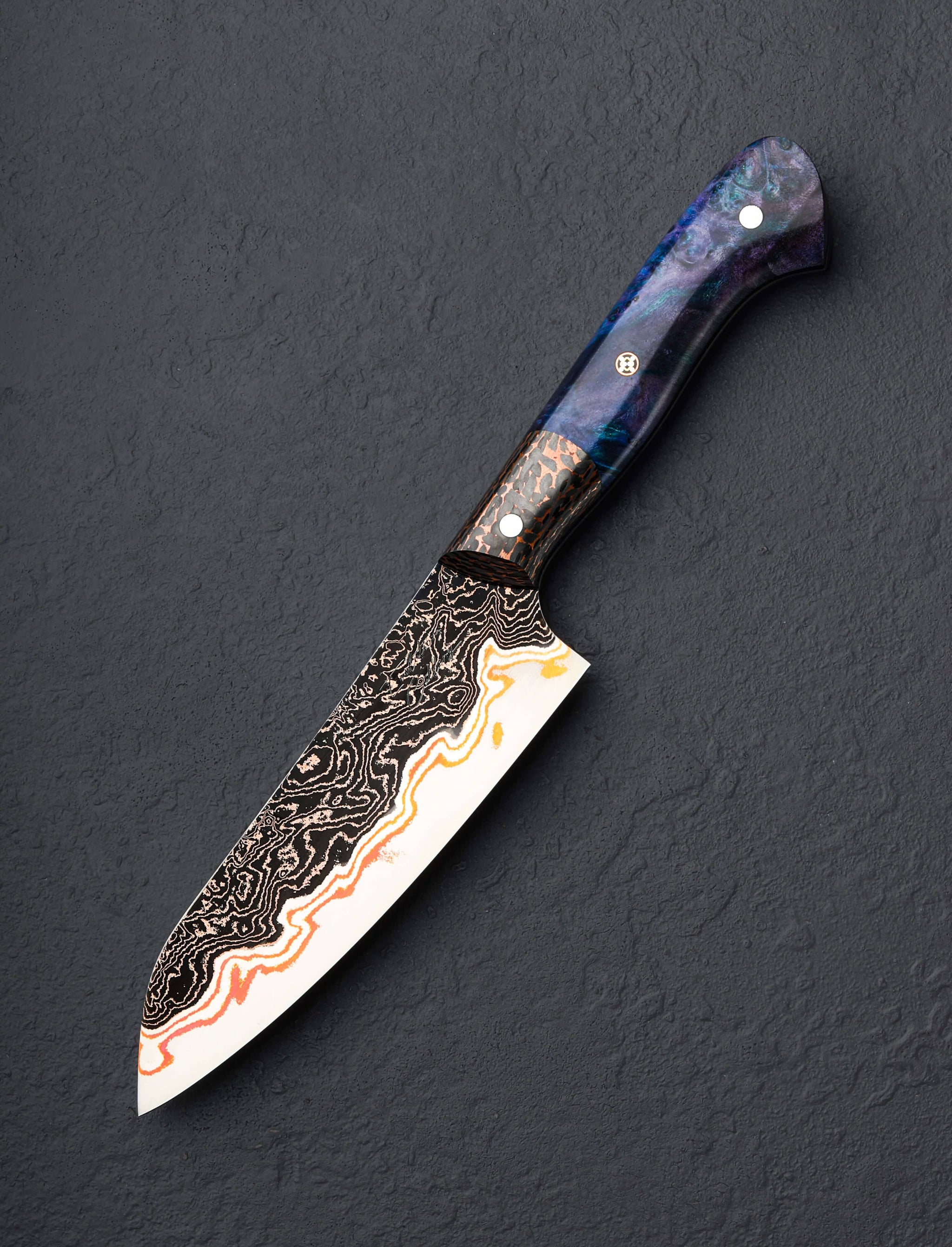 Dan Tompkins - New York Santoku & Bunka Cobre Nebulas Petty Chef 130mm