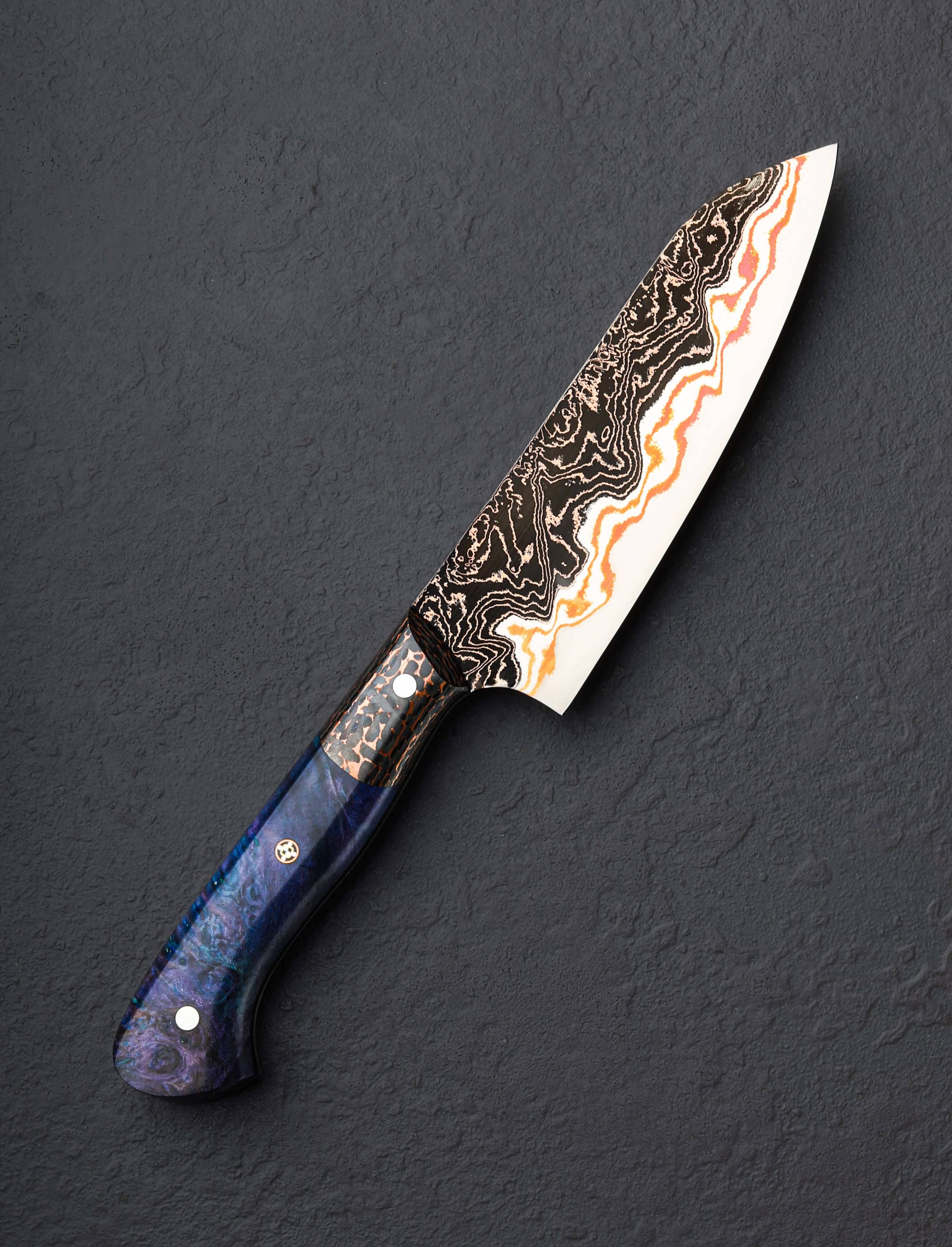 Dan Tompkins - New York Santoku & Bunka Cobre Nebulas Petty Chef 130mm