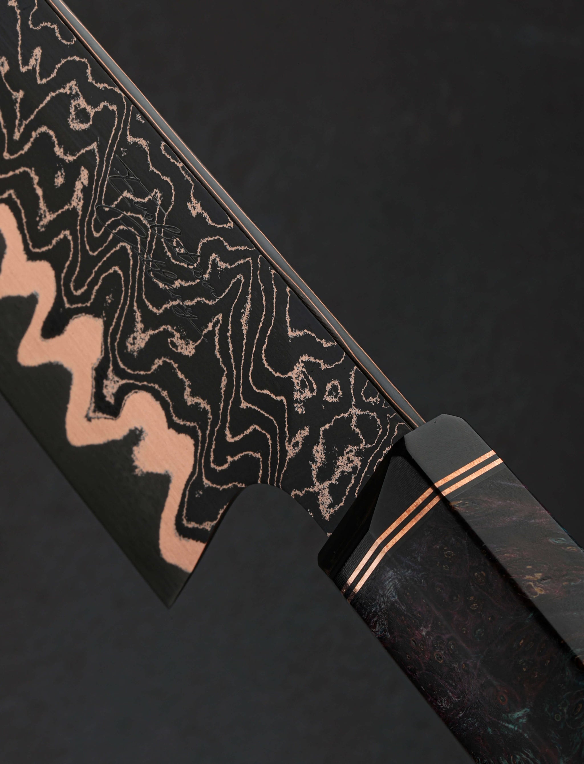 Dan Tompkins - New York Santoku & Bunka Copper Ridgeline Chef 227mm