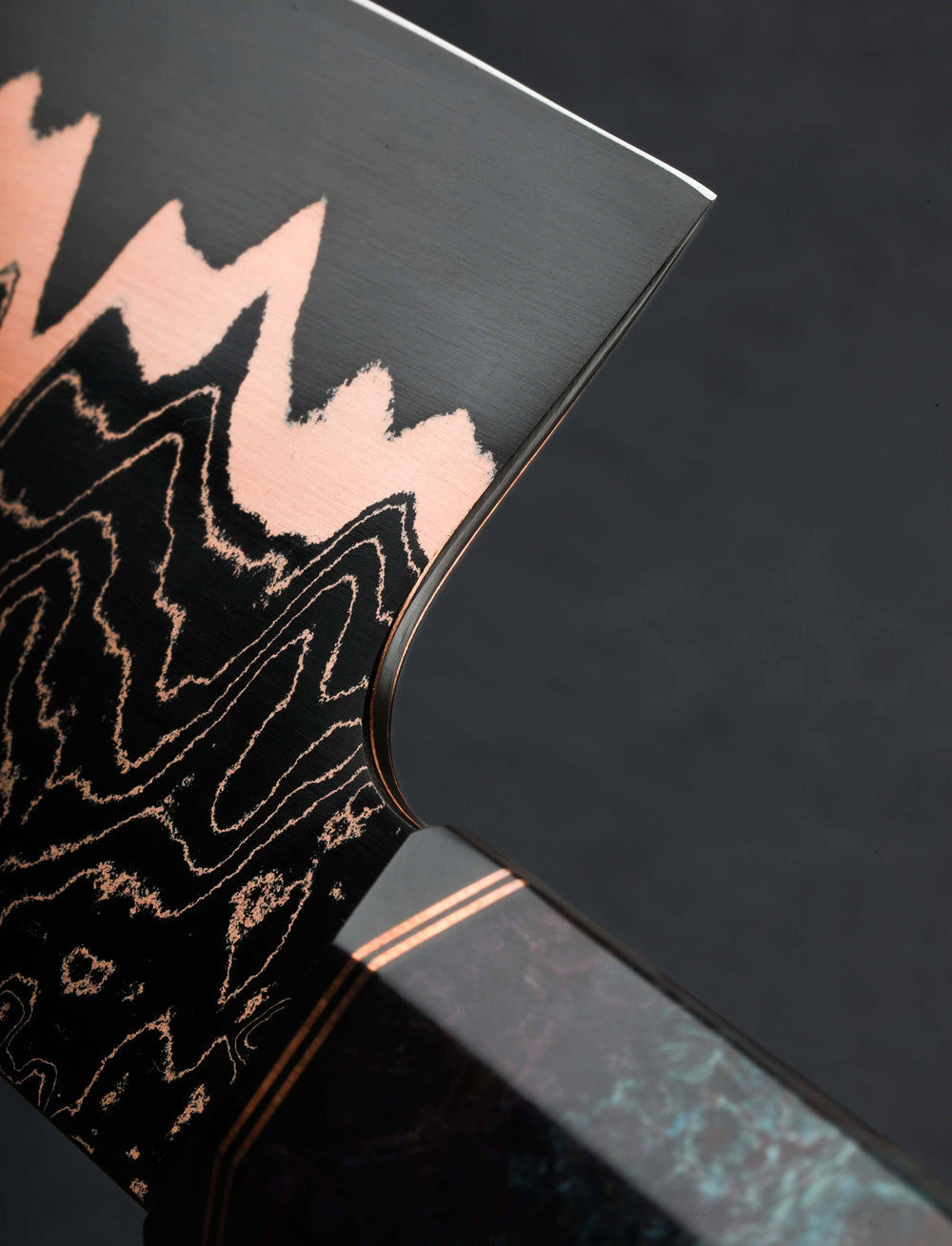 Dan Tompkins - New York Santoku & Bunka Copper Ridgeline Chef 227mm
