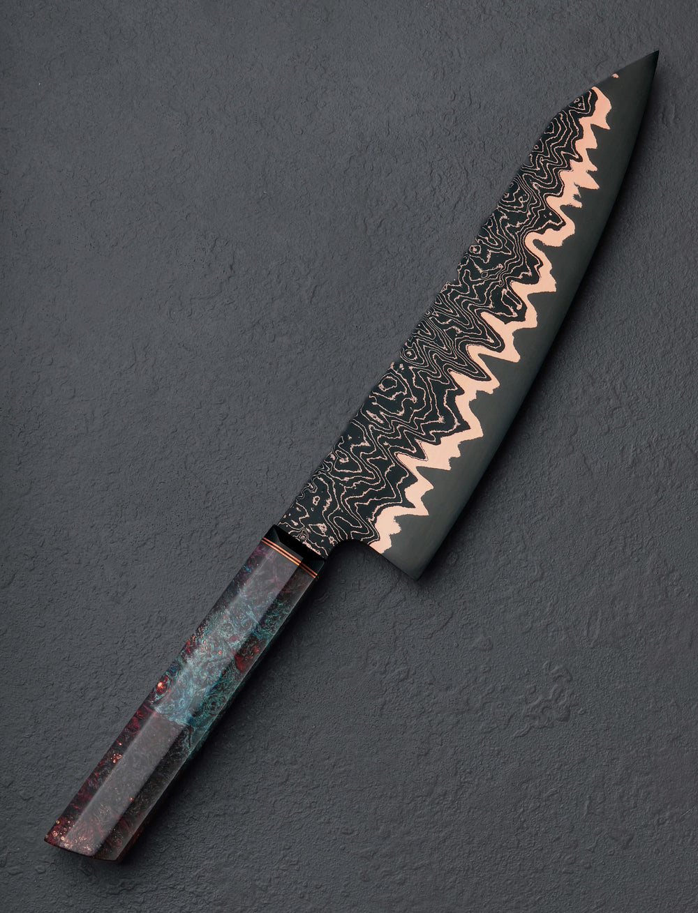 Dan Tompkins - New York Santoku & Bunka Copper Ridgeline Chef 227mm