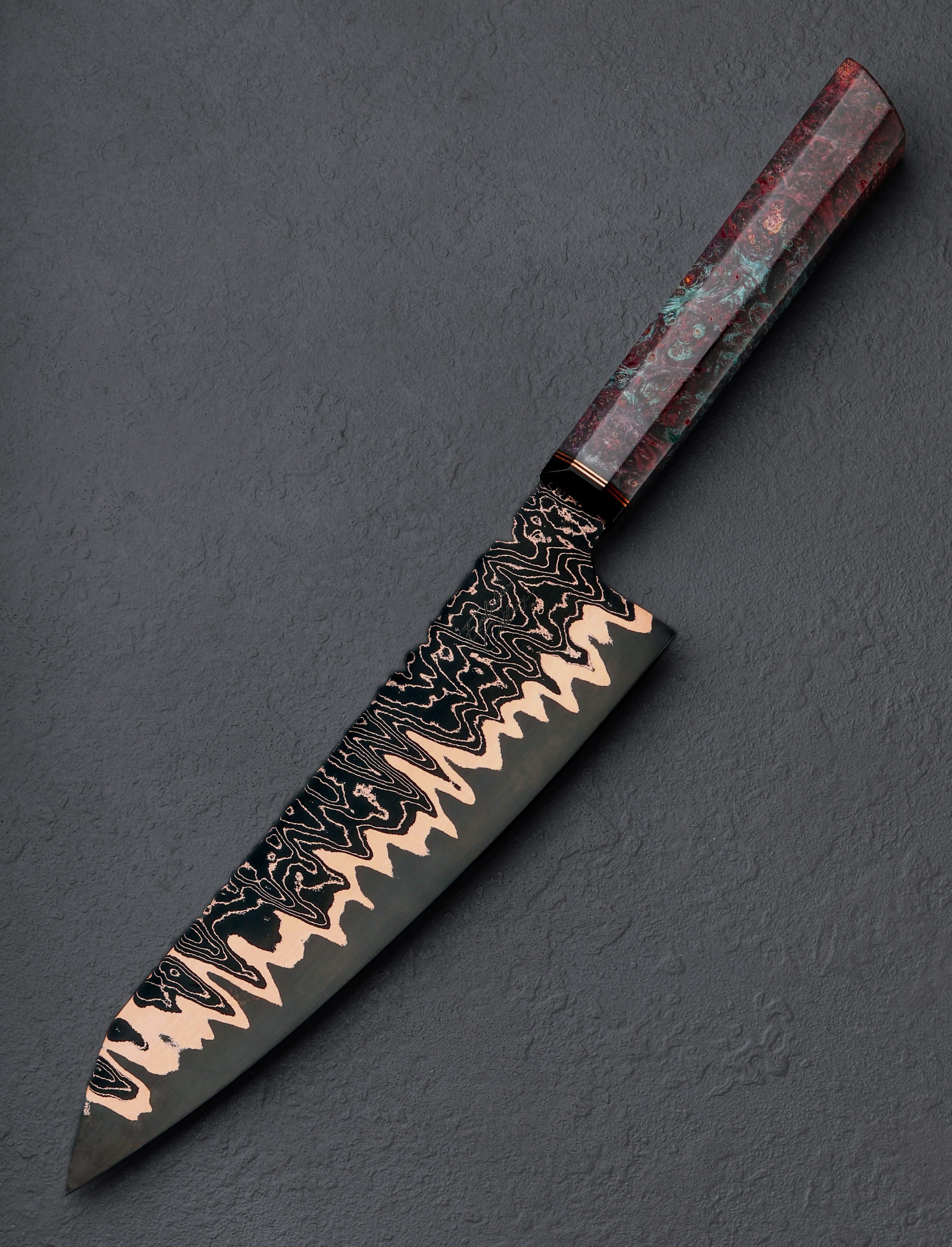 Dan Tompkins - New York Santoku & Bunka Copper Ridgeline Chef 227mm