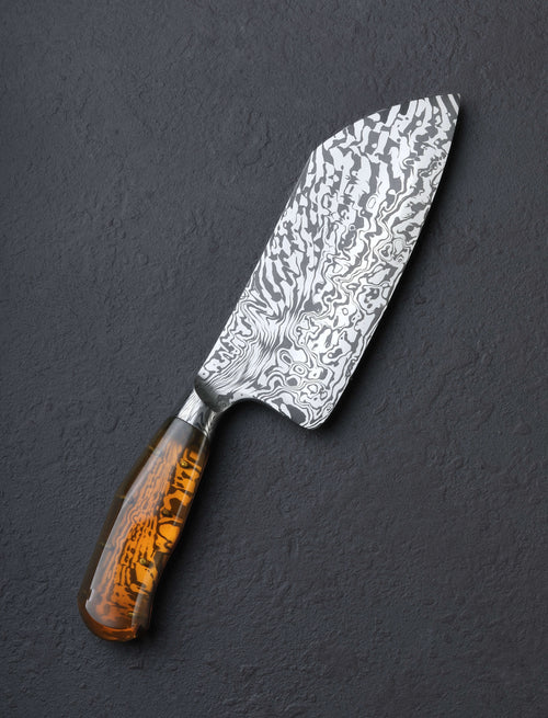 Joshua Prince - Rhode Island Santoku & Bunka Honey Windows Bunka 165mm