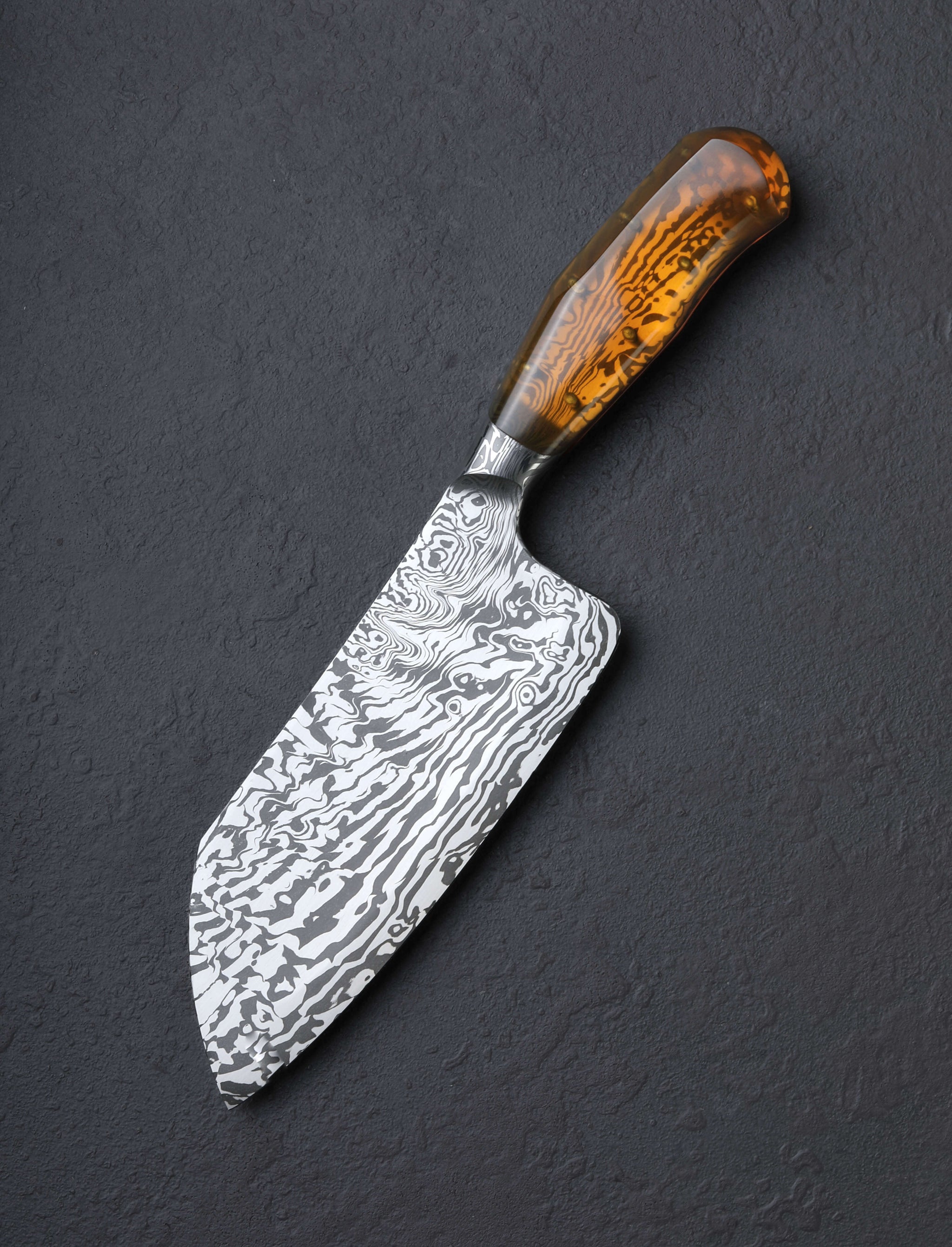 Joshua Prince - Rhode Island Santoku & Bunka Honey Windows Bunka 165mm