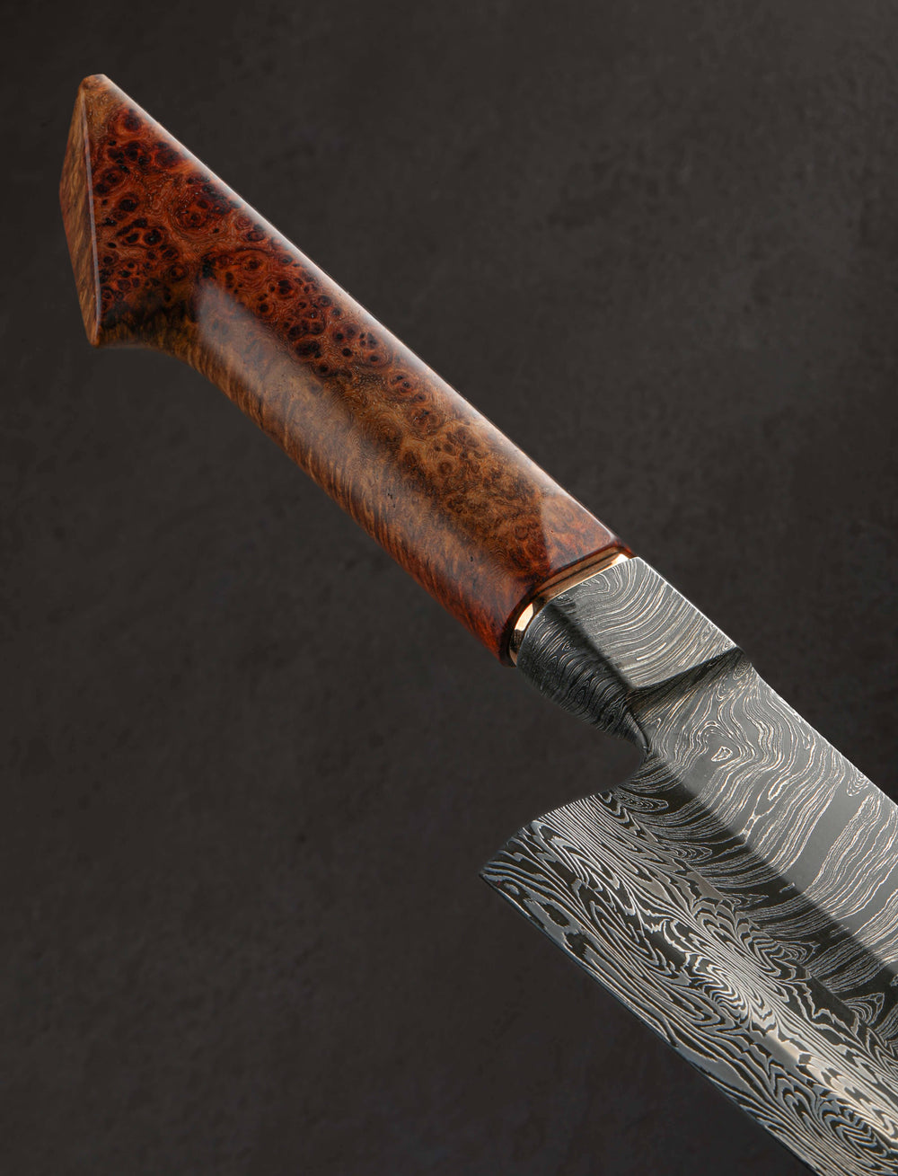 Lew Griffin - Ireland Santoku & Bunka Amboyna Twist Bunka 182mm