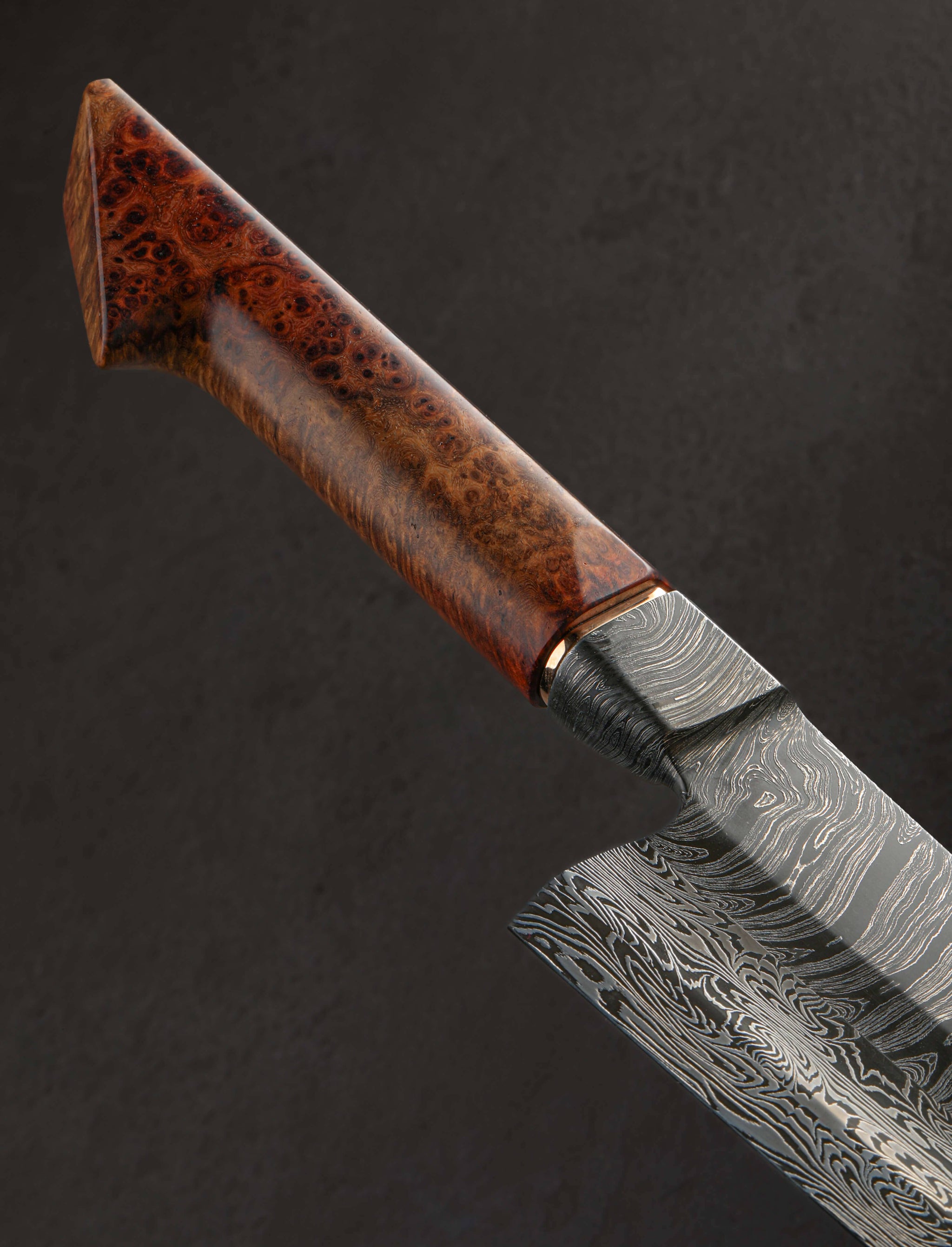 Lew Griffin - Ireland Santoku & Bunka Amboyna Twist Bunka 182mm