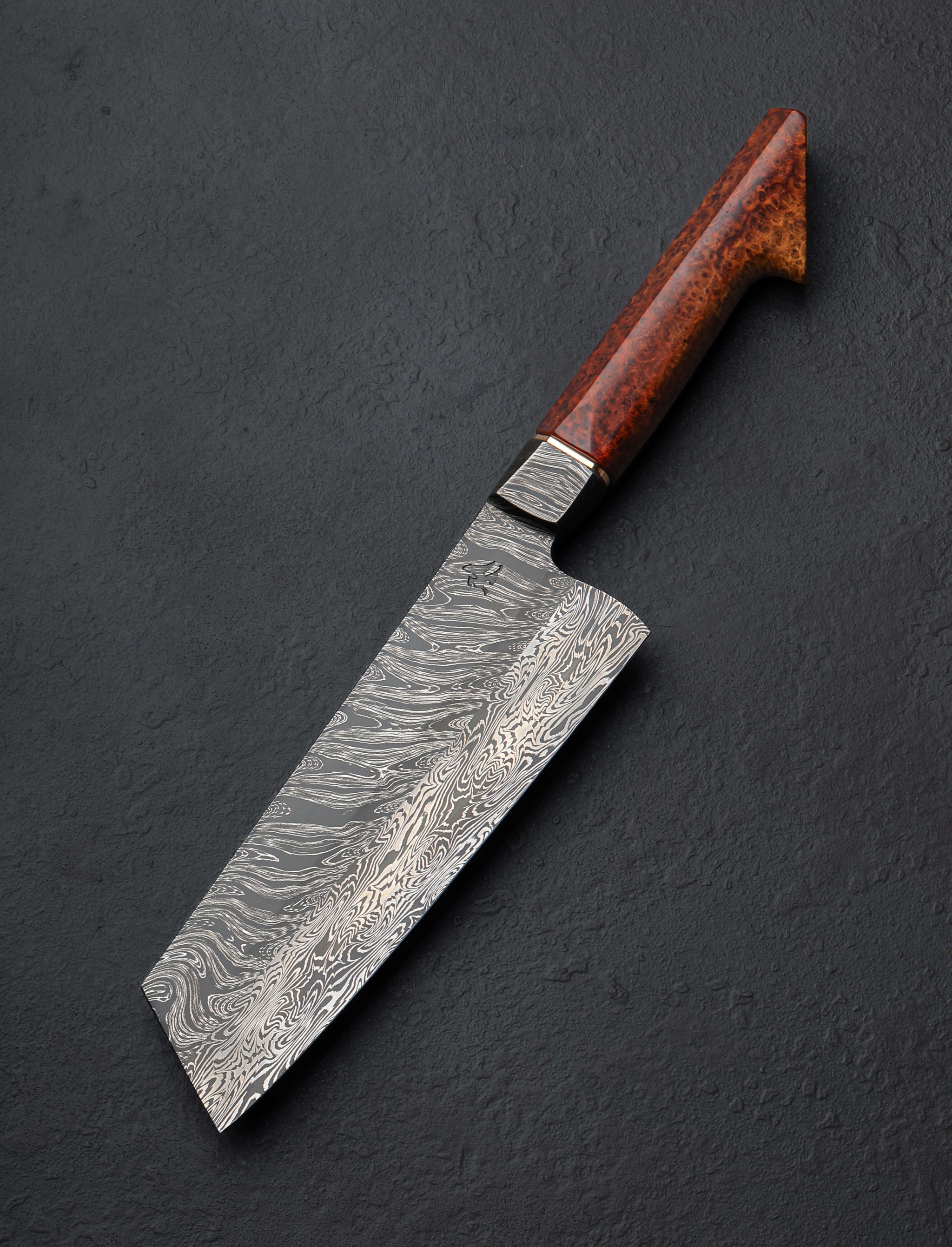 Lew Griffin - Ireland Santoku & Bunka Amboyna Twist Bunka 182mm