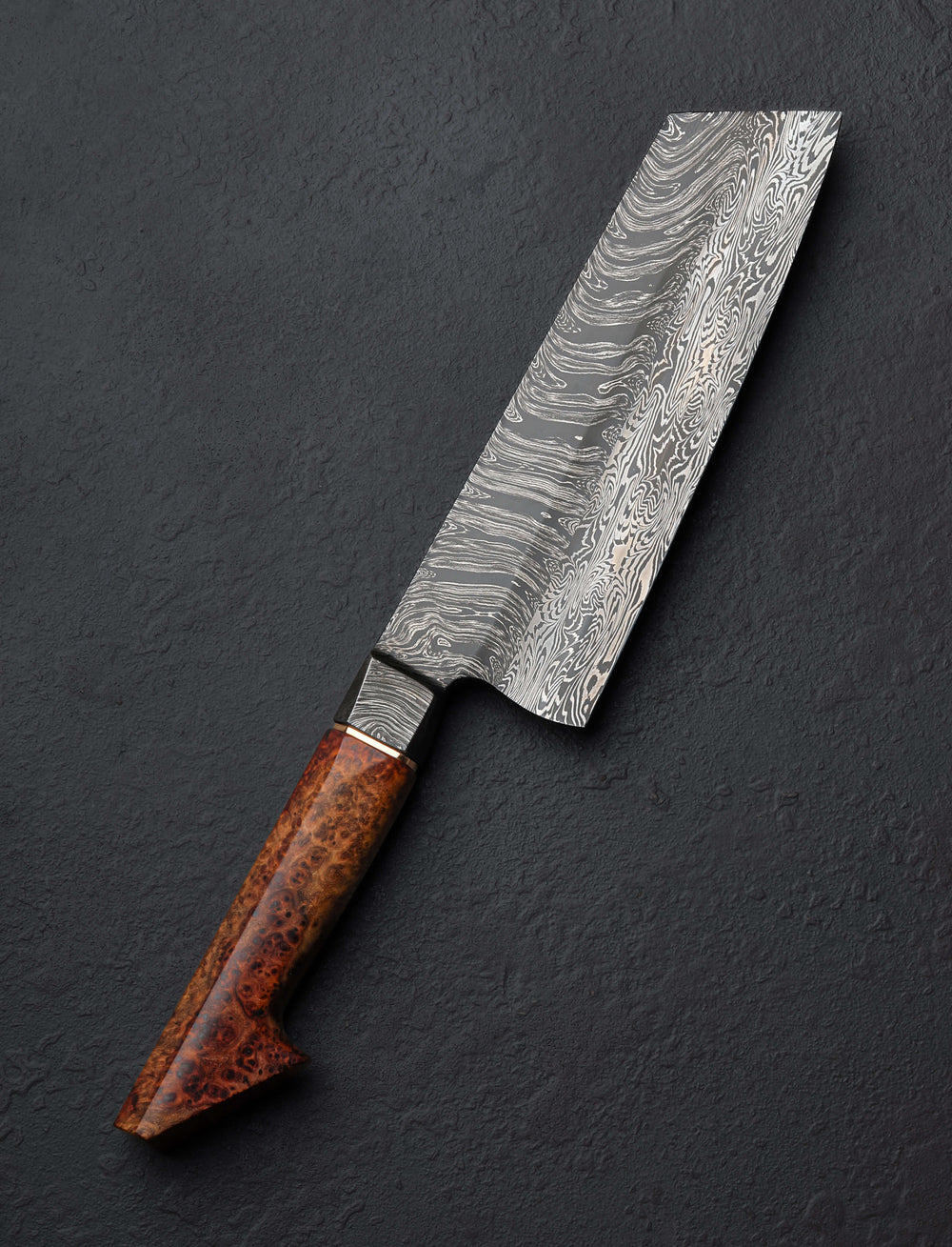 Lew Griffin - Ireland Santoku & Bunka Amboyna Twist Bunka 182mm