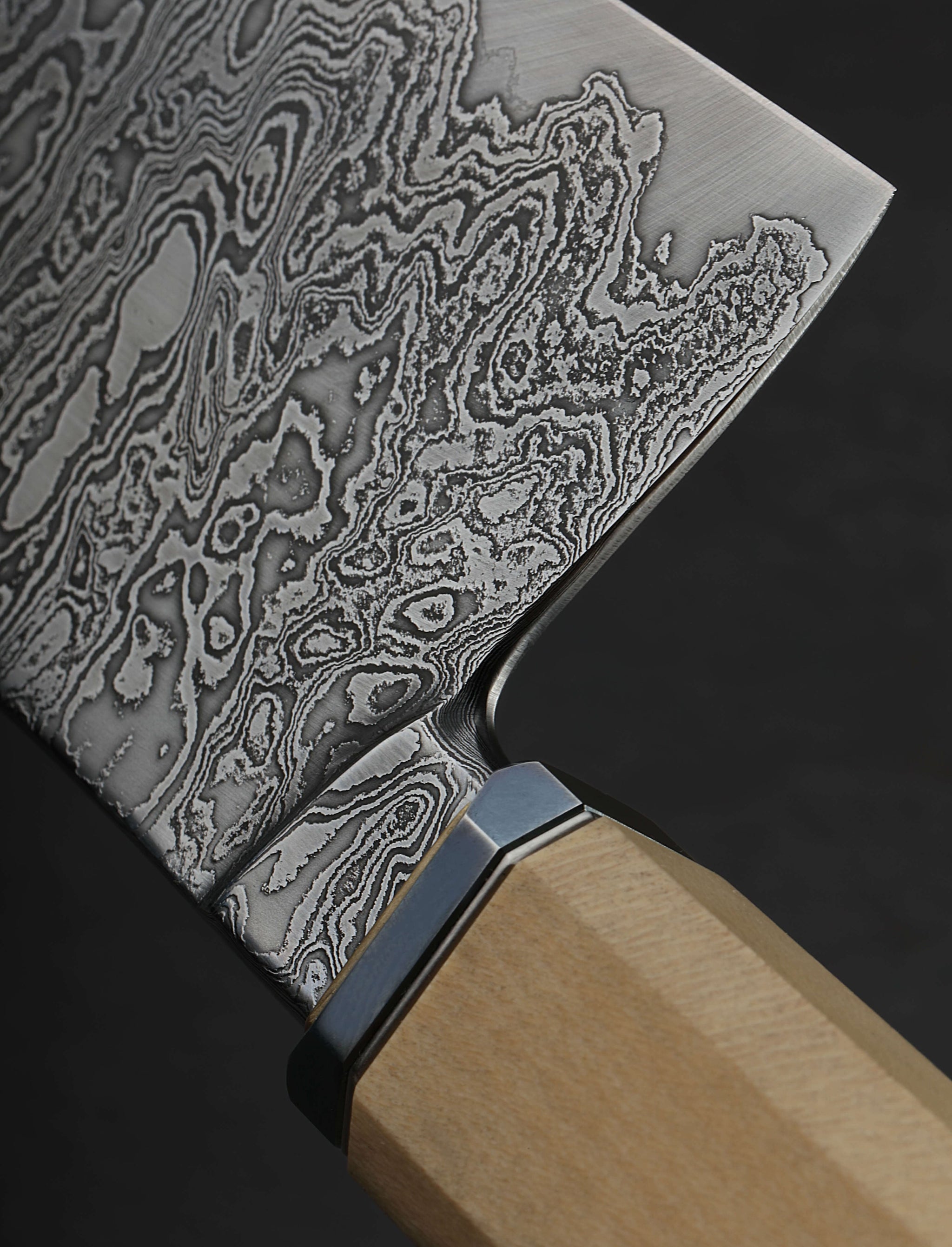 Nick Anderson - California Santoku & Bunka Shoreline Damascus Santoku 202mm