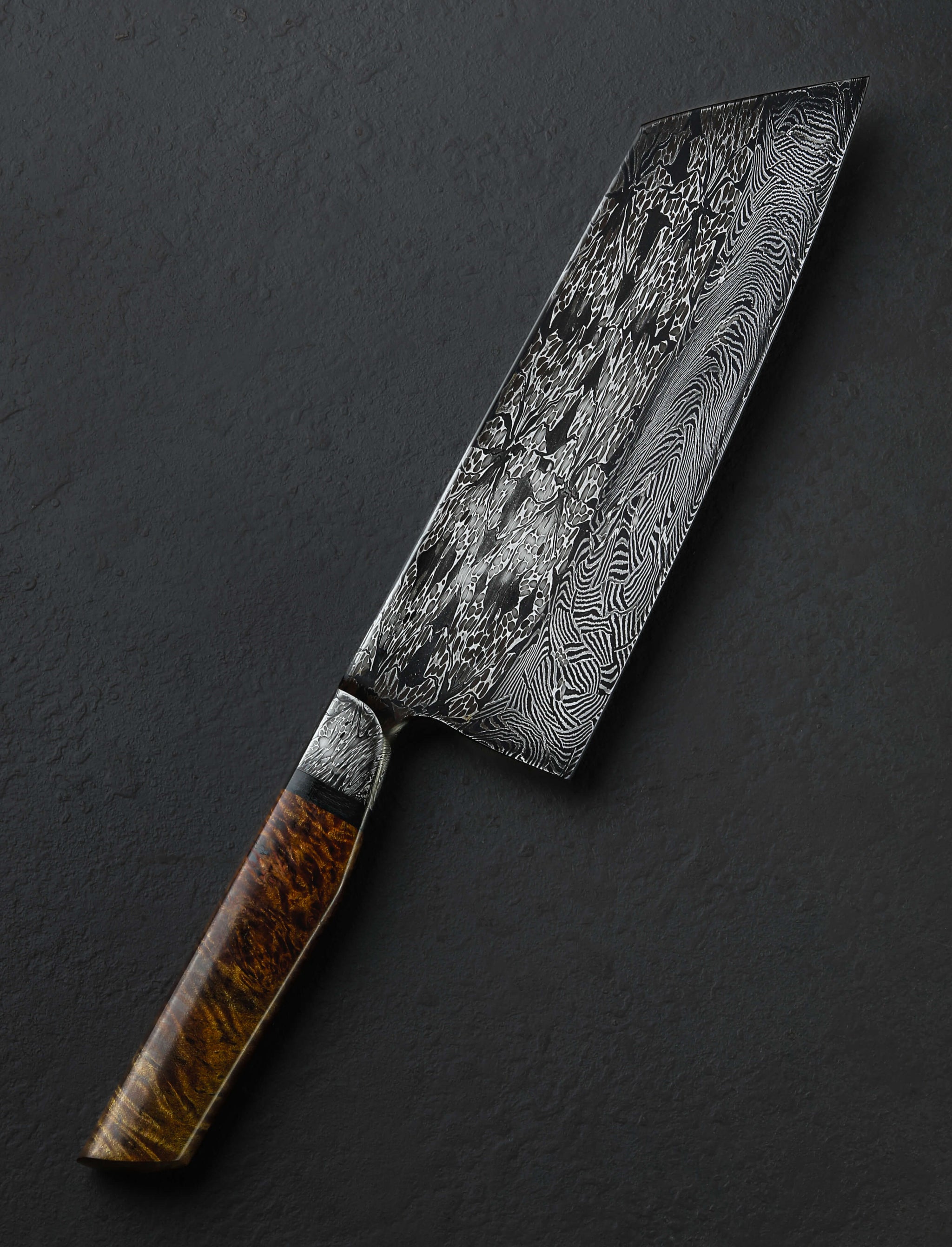 Nick Anger - Vermont Santoku & Bunka Strata Damascus Bunka 237mm